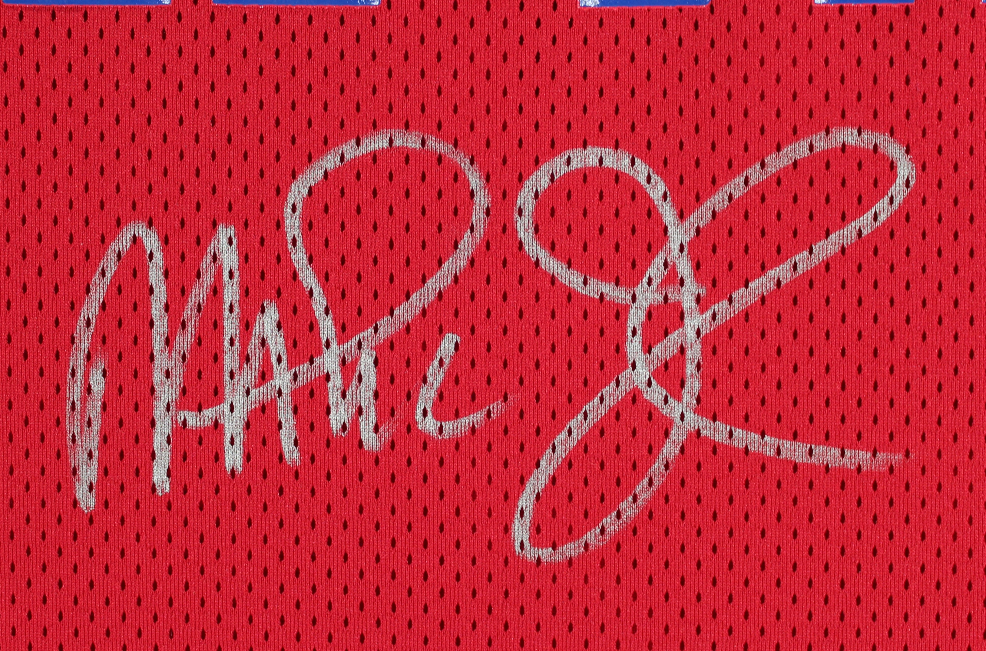 Lakers Magic Johnson Signed Red M&N 1988 All-Star Authentic Jersey BAS Witness 2