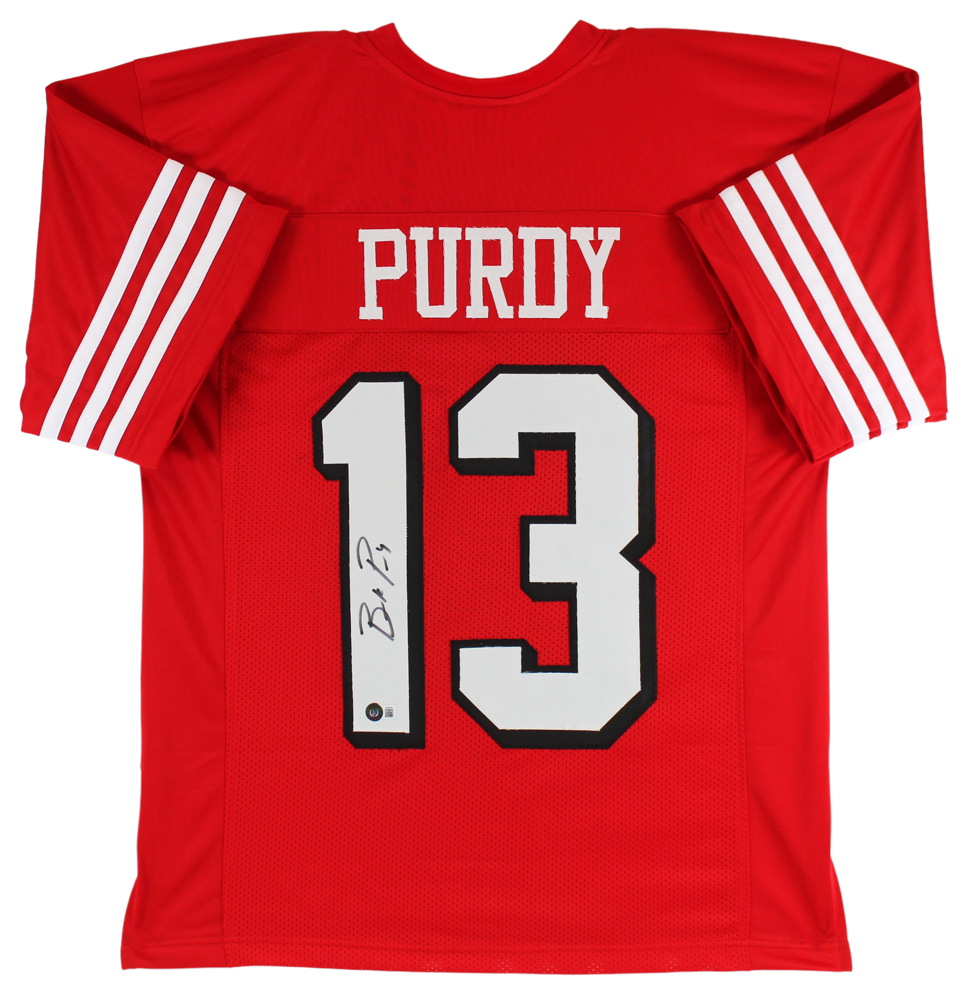 Brock Purdy Authentic Signed Red Pro Style Jersey w/ Drop Shadow BAS Witnessed