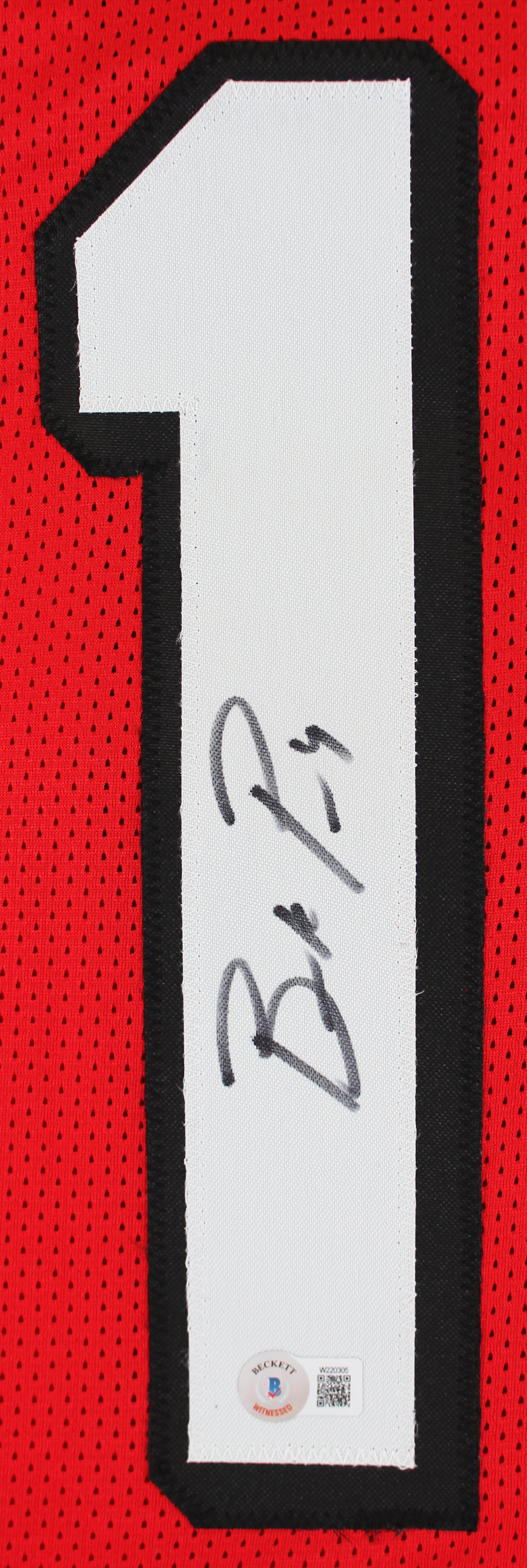 Brock Purdy Authentic Signed Red Pro Style Jersey w/ Drop Shadow BAS Witnessed