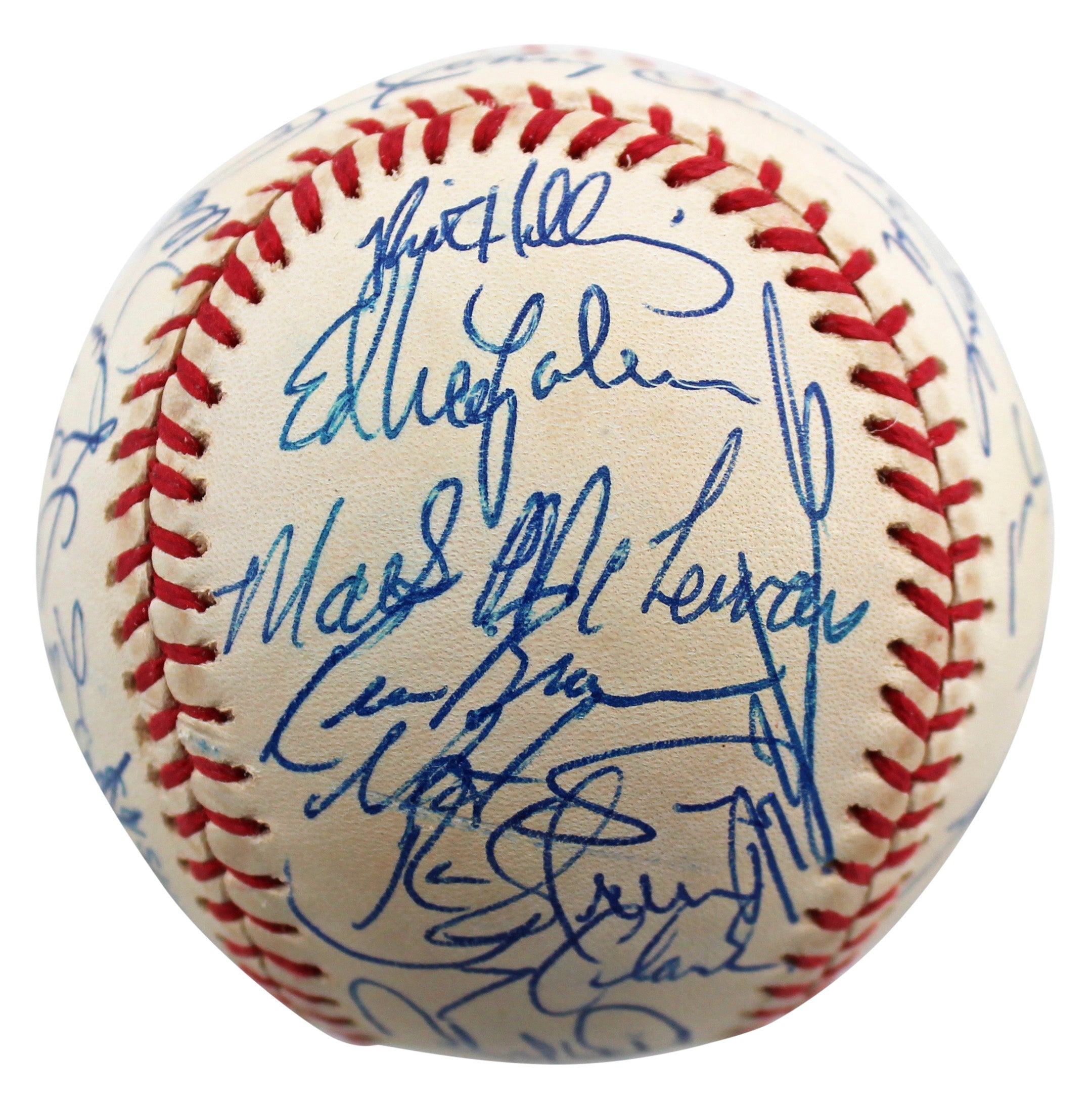 1997 Rangers (33) Rodriguez, Clark, Gonzalez Signed Oal Baseball BAS #AC01909