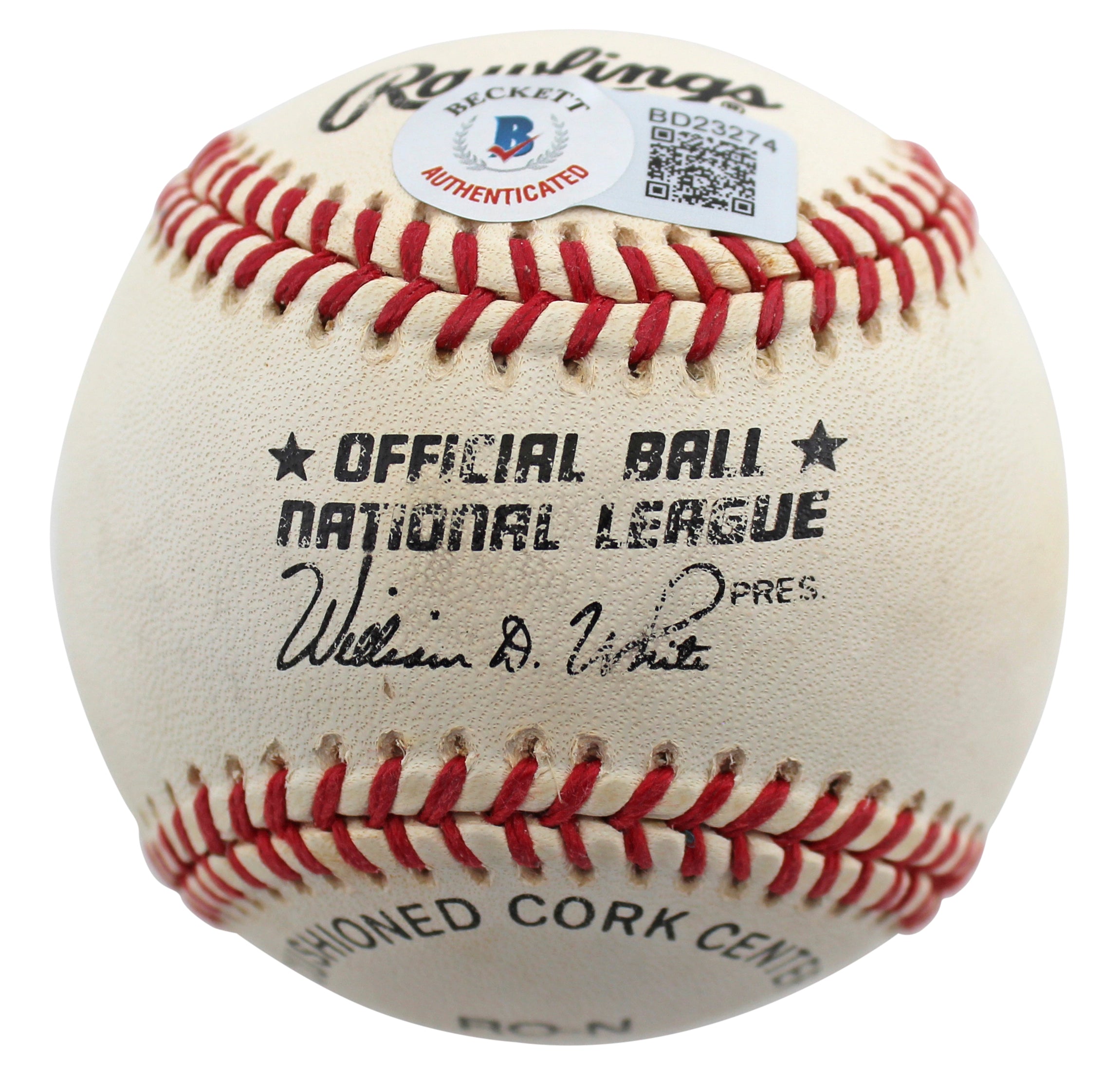 Braves Eddie Mathews Signed Thumbprint Onl Baseball Onl Baseball BAS #BD23274