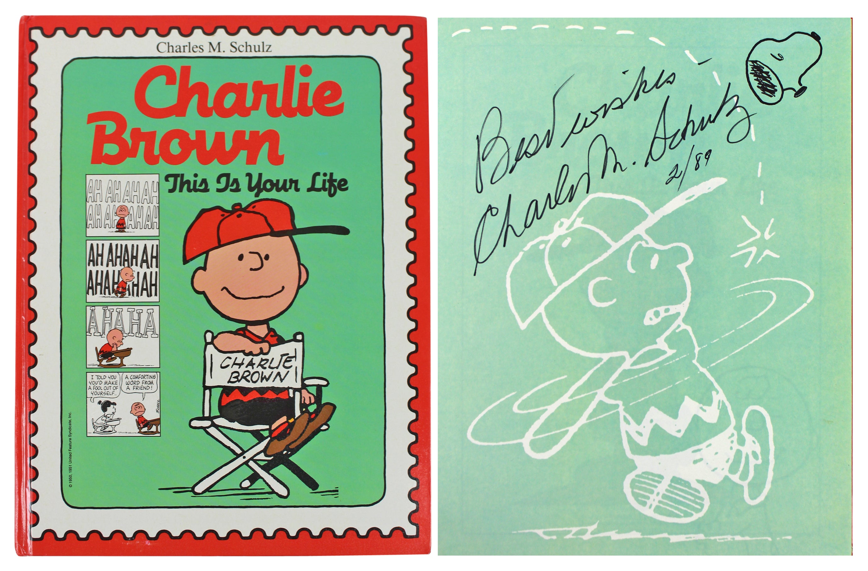Charles Schulz "Best Wishes" Authentic Signed Book w/ Snoopy Sketch JSA #BB53037