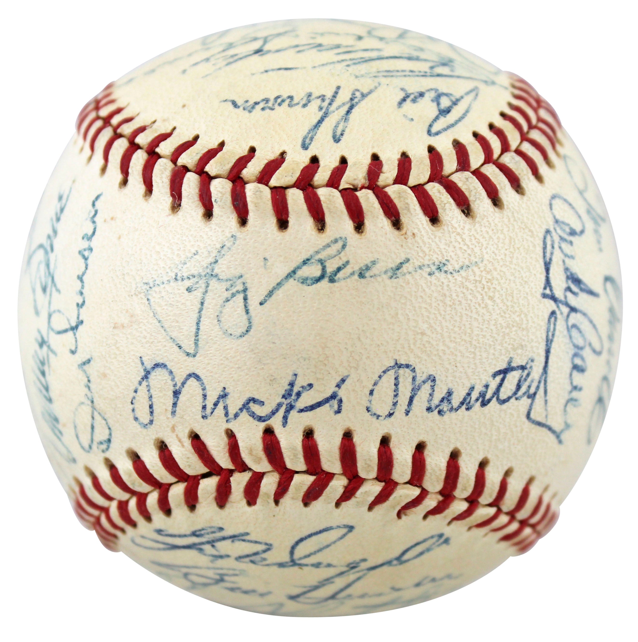 1956 Yankees (27) Berra, Ford, Rizzuto, Bauer Signed Oal Baseball PSA