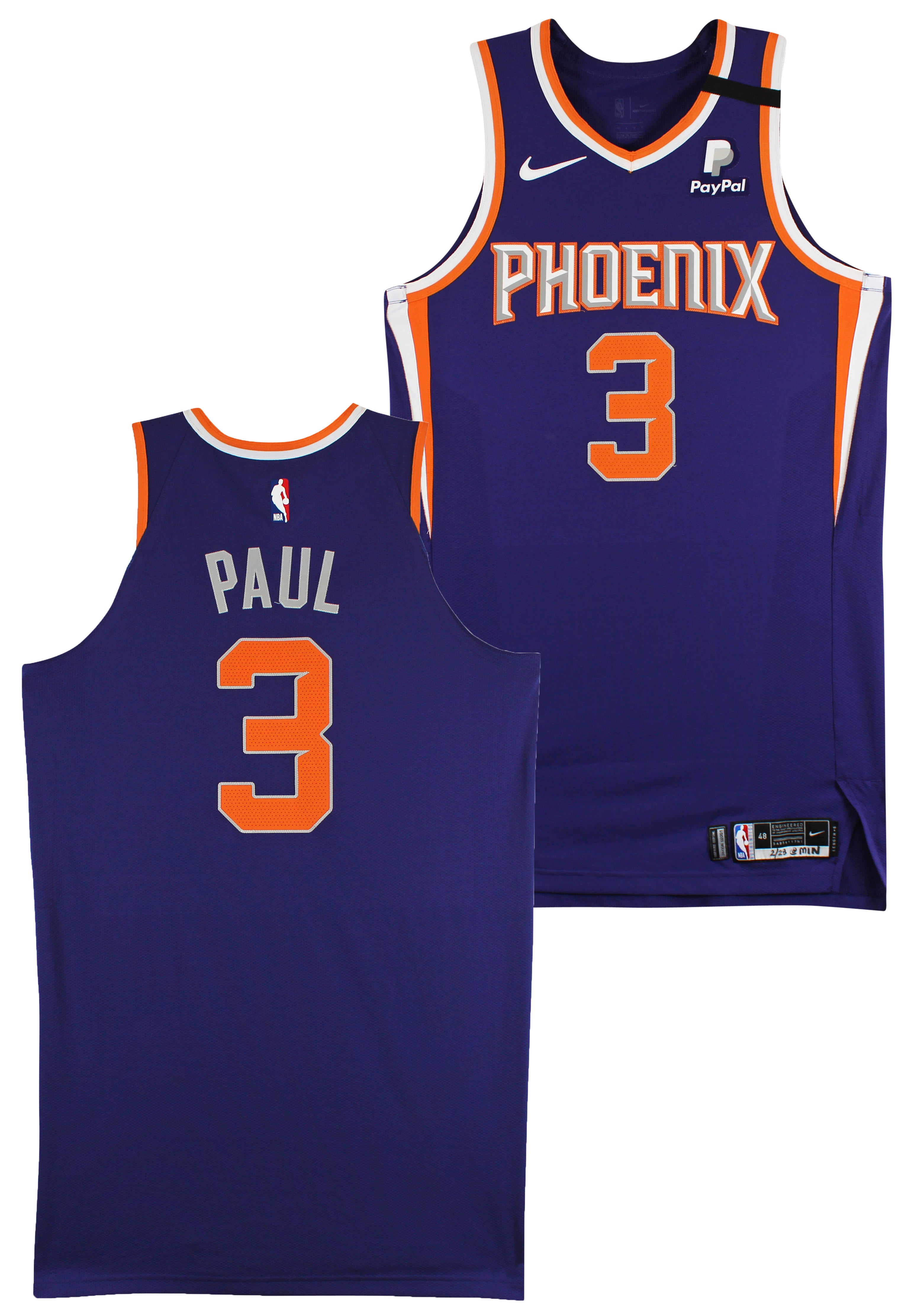 Suns Chris Paul 2/28/2021 Game Worn Purple Nike Size 48 +6 Length Jersey NBA LOA