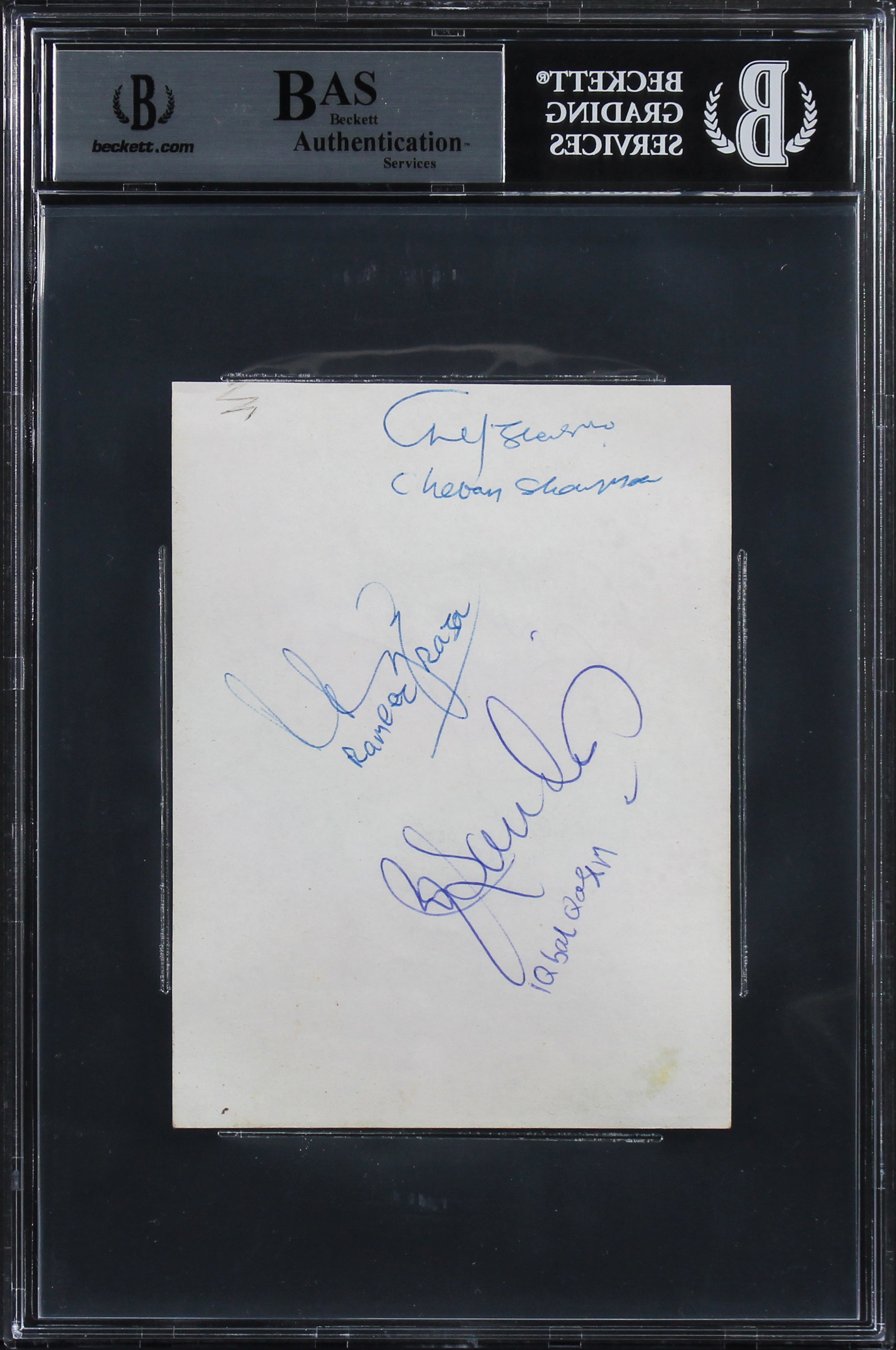 Eric Clapton Authentic Signed 3.75x5 Cut Signature Autographed BAS Slabbed