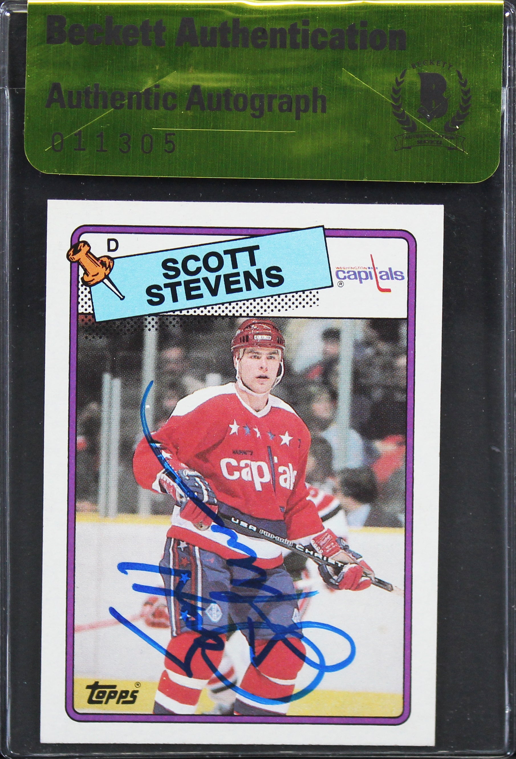 Capitals Scott Stevens Authentic Signed 1988 Topps #60 Card BAS #11305