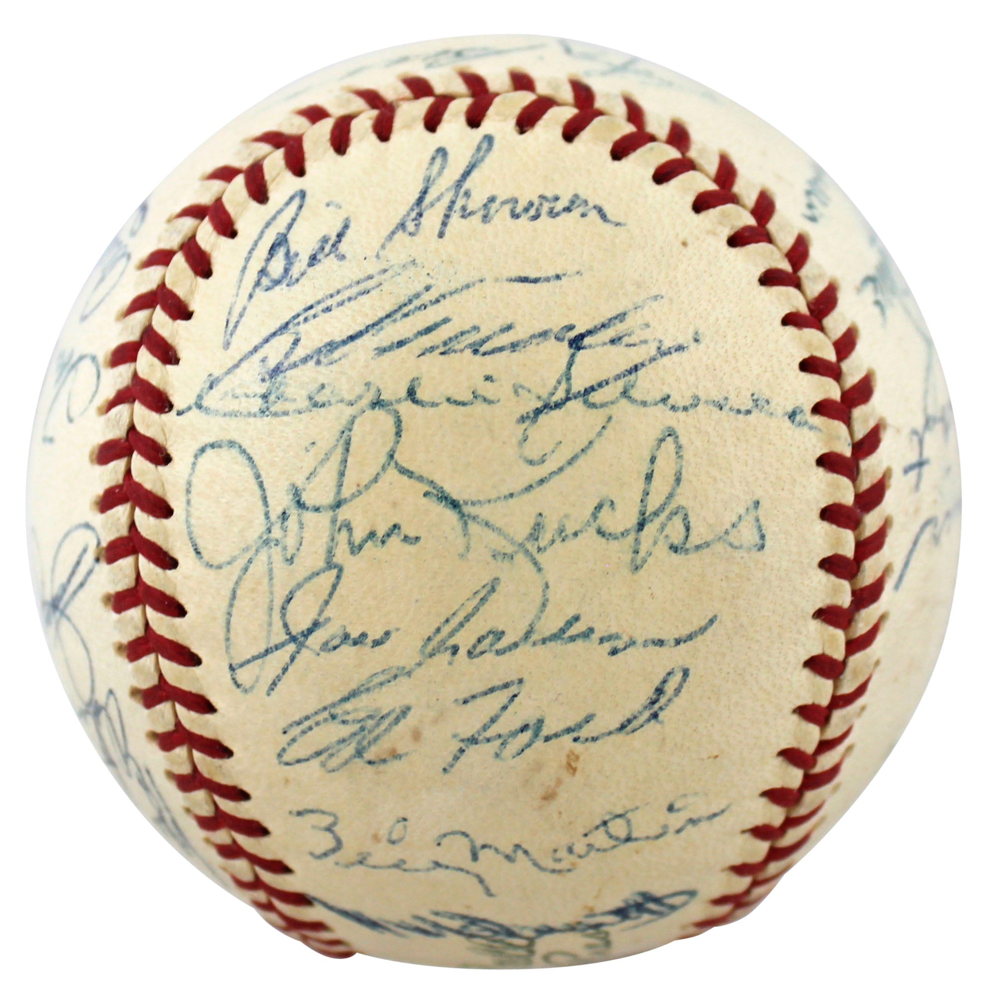 1956 Yankees (27) Berra, Ford, Rizzuto, Bauer Signed Oal Baseball PSA