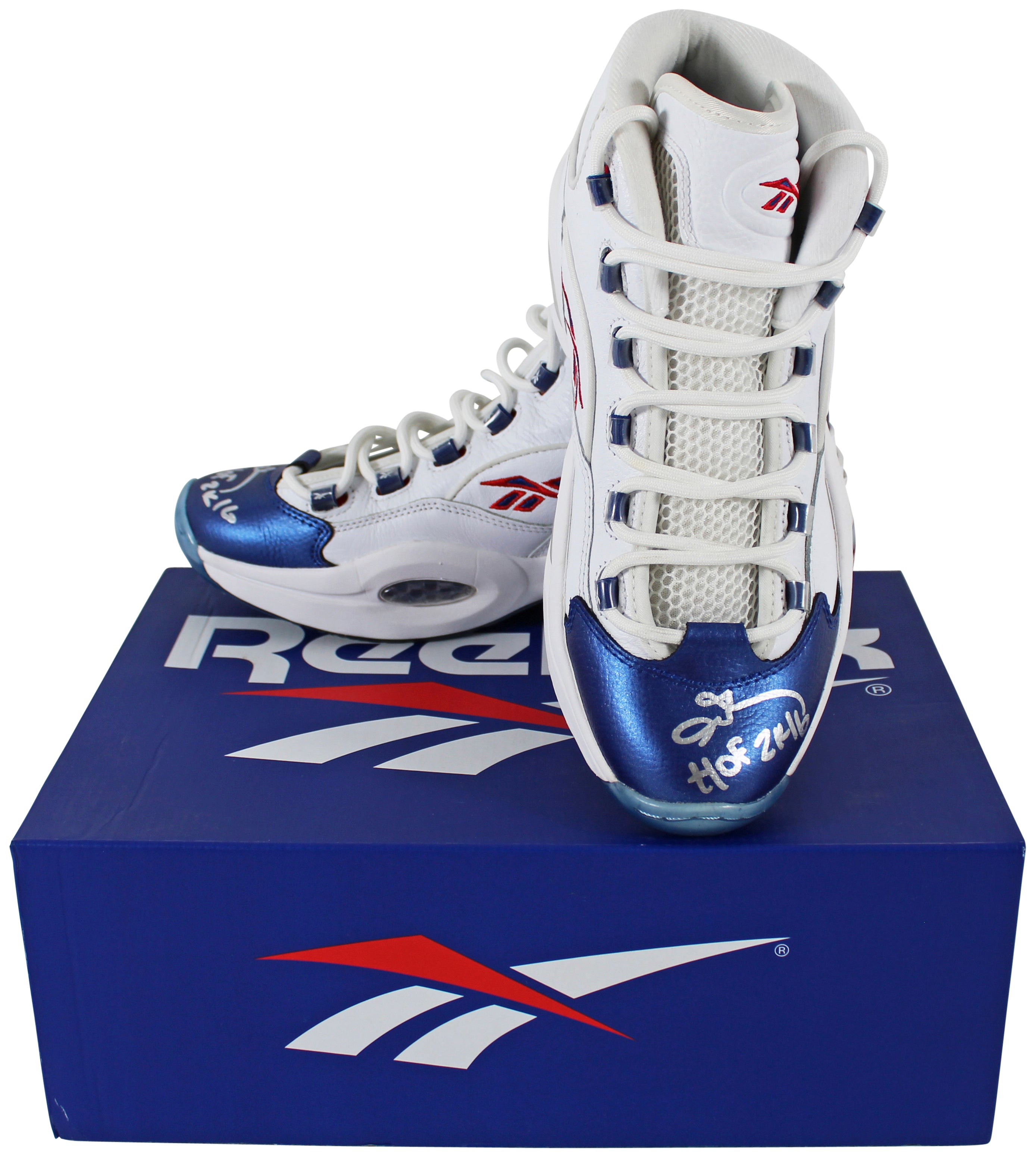 76ers Allen Iverson "HOF 2k16" Authentic Signed Reebok Question Shoes BAS Wit 2