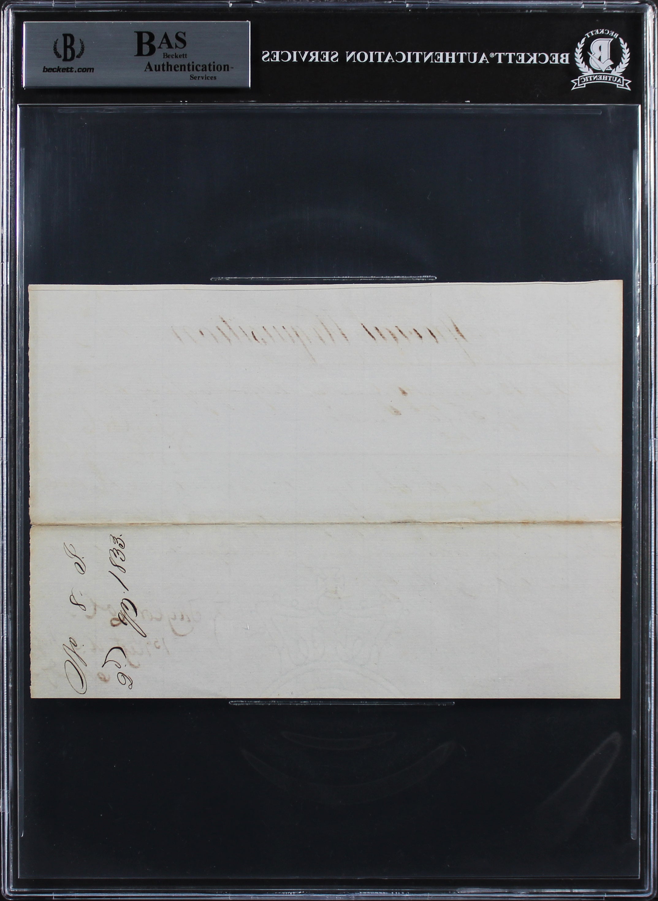 Zachary Taylor Signed 5.5x7.85 1833 Special Requisition Document BAS Slabbed