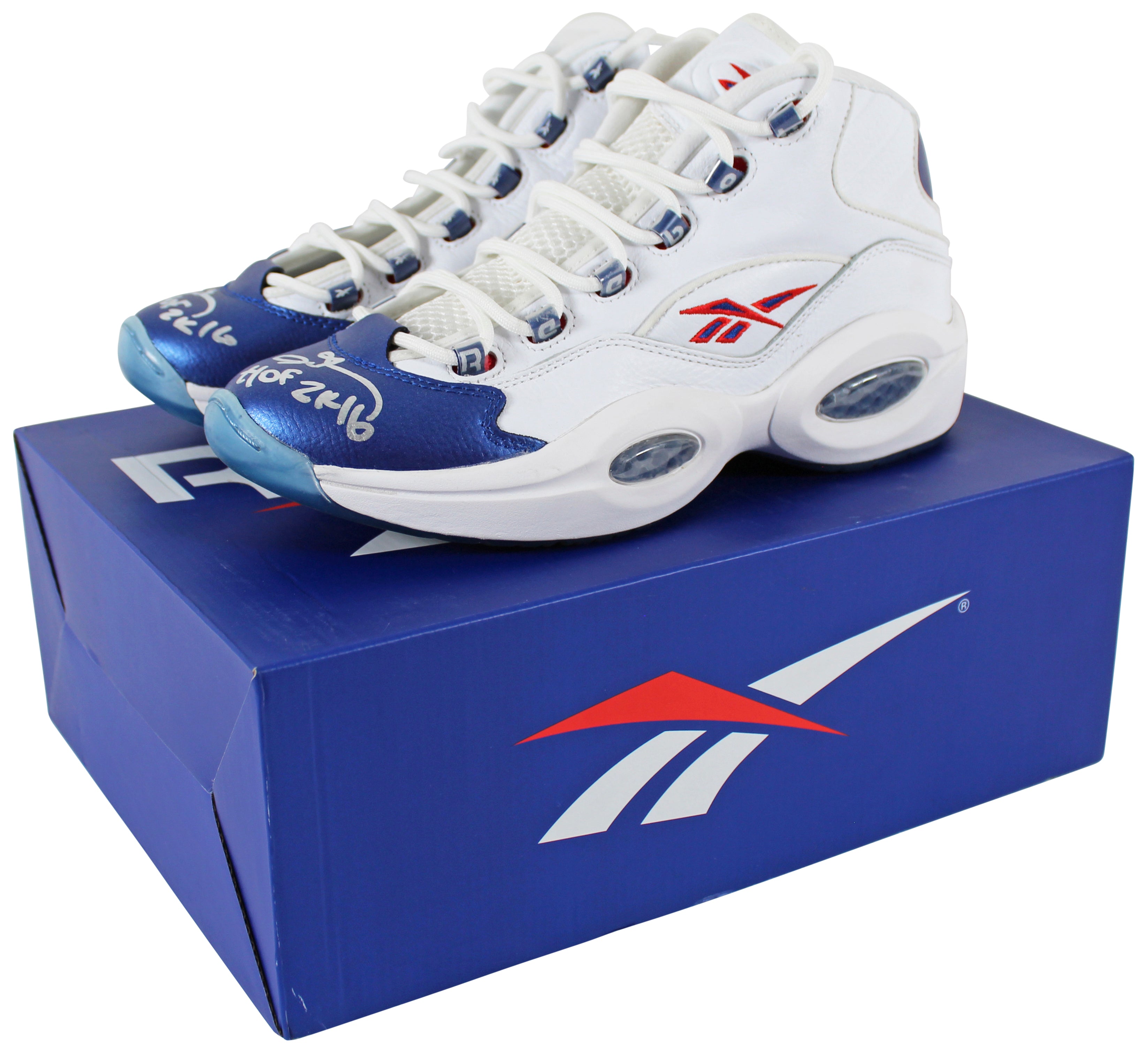 76ers Allen Iverson "HOF 2k16" Authentic Signed Reebok Question Shoes BAS Wit 2