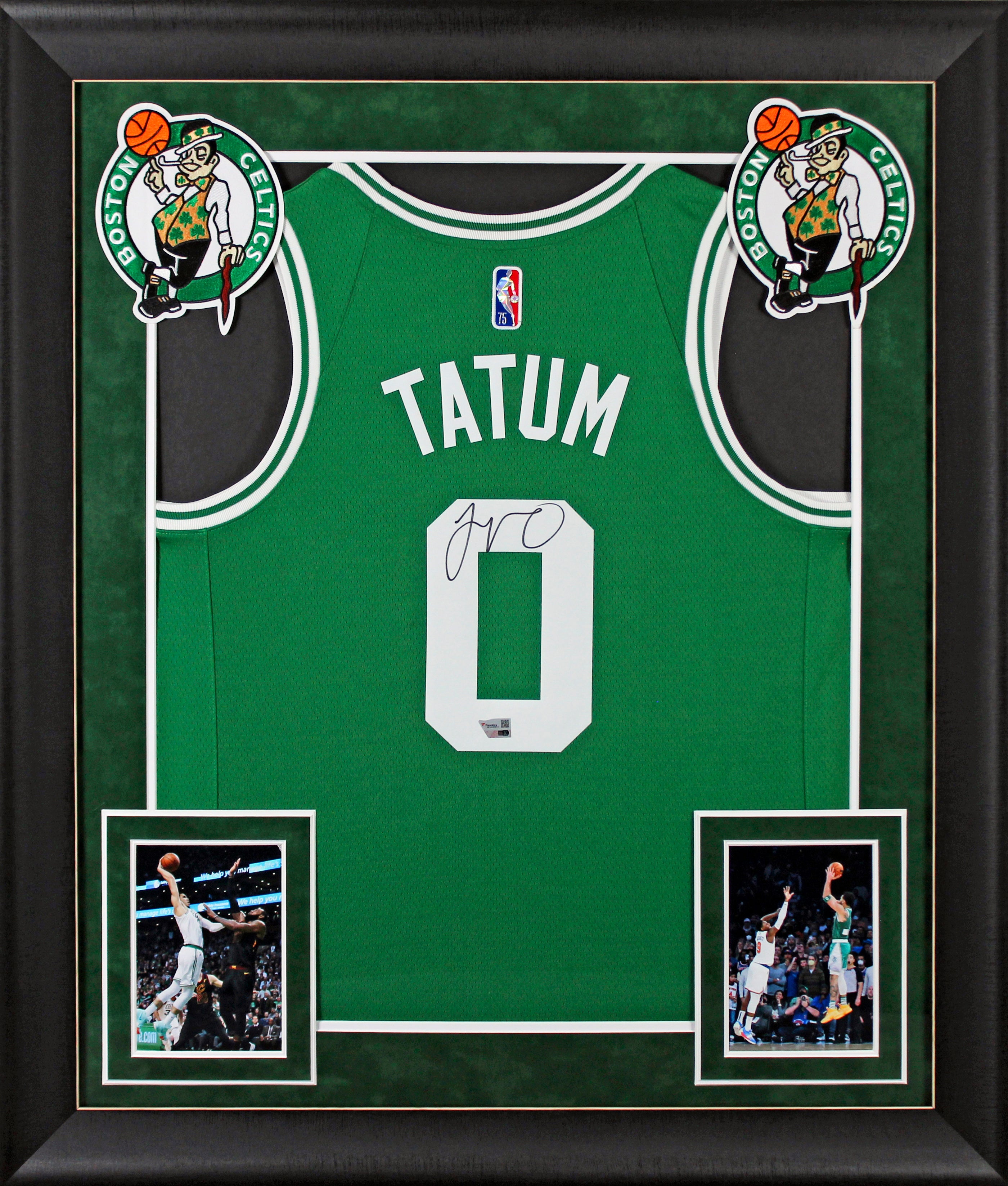 Celtics Jayson Tatum Authentic Signed Green Nike Swingman Framed Jersey Fanatics