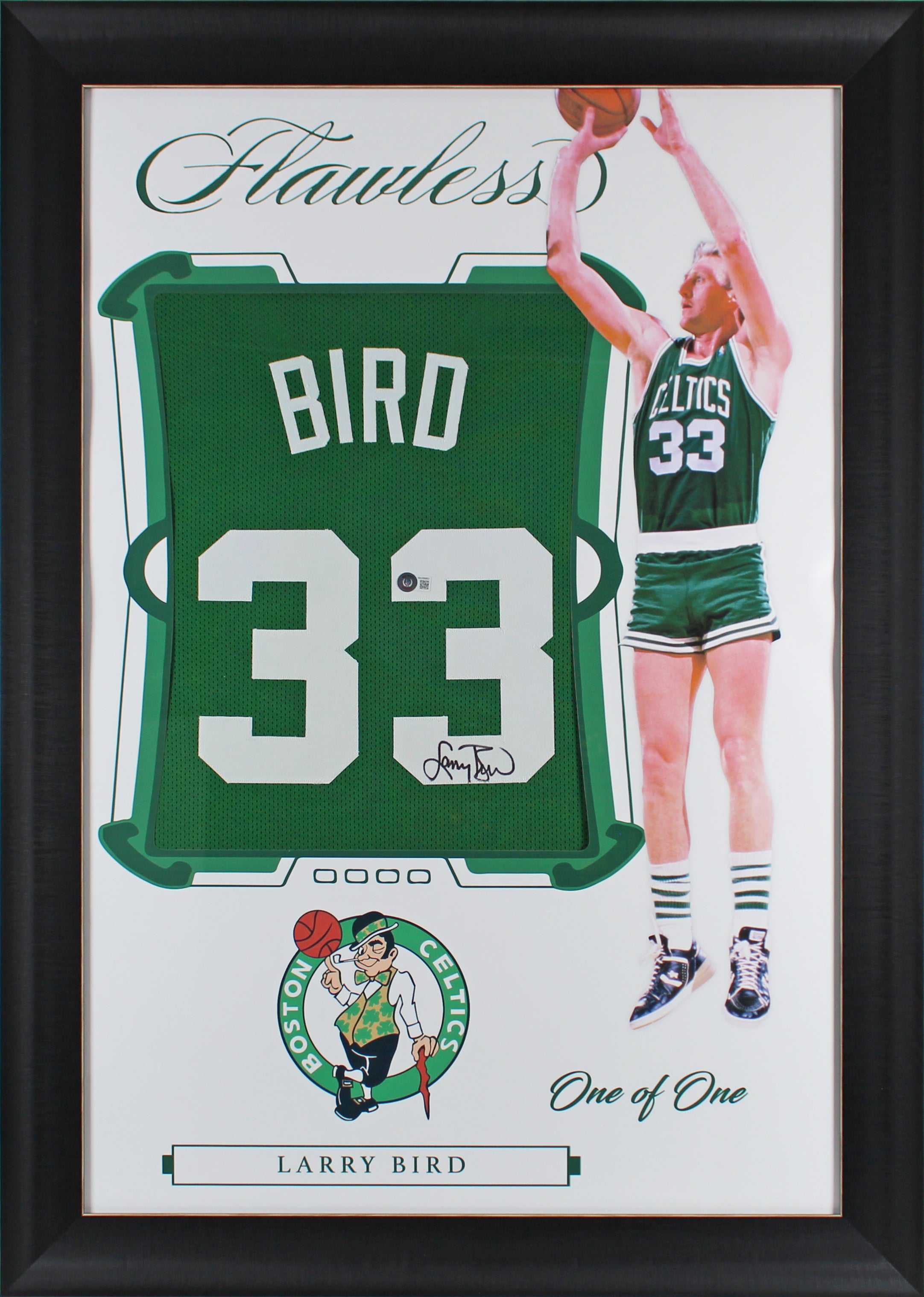 Larry Bird Authentic Signed One of One Jersey Framed Display BAS Witnessed