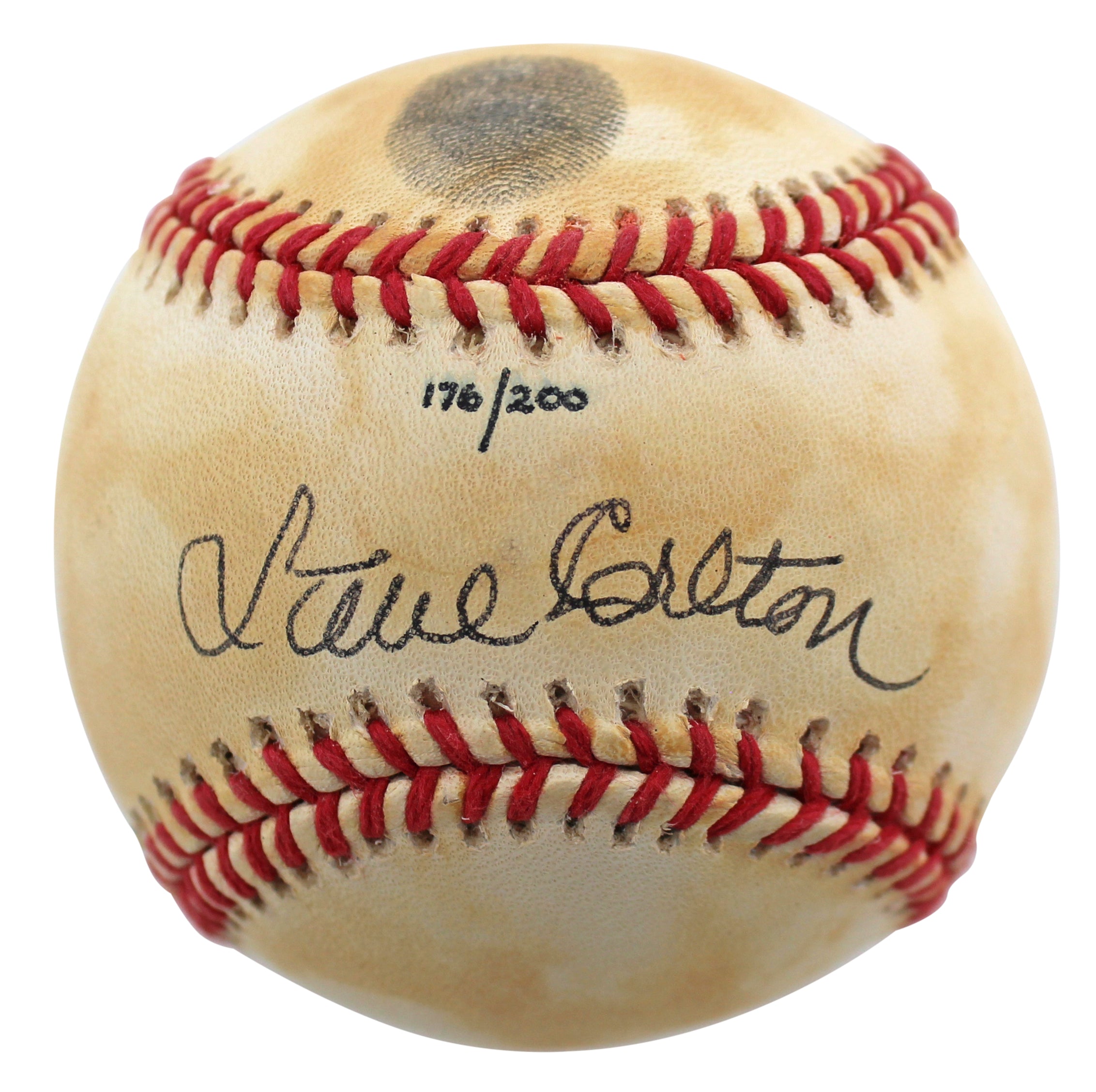 Phillies Steve Carlton Signed Thumbprint Onl Baseball LE #176/200 BAS #BD23248