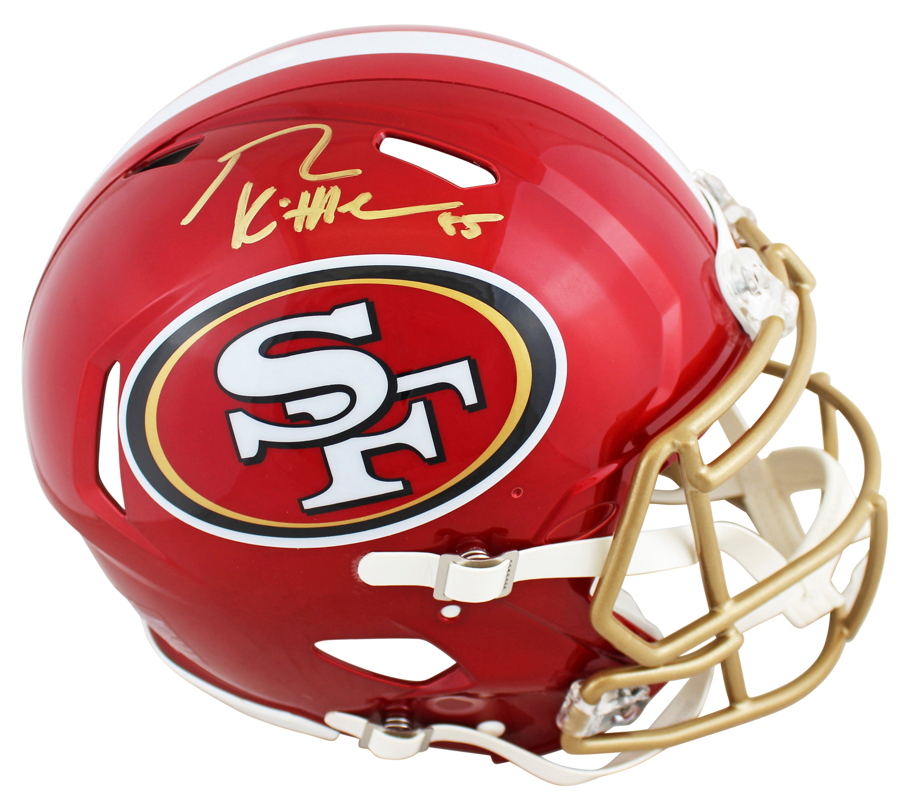 49ers George Kittle Signed Flash Full Size Speed Proline Helmet BAS Witnessed