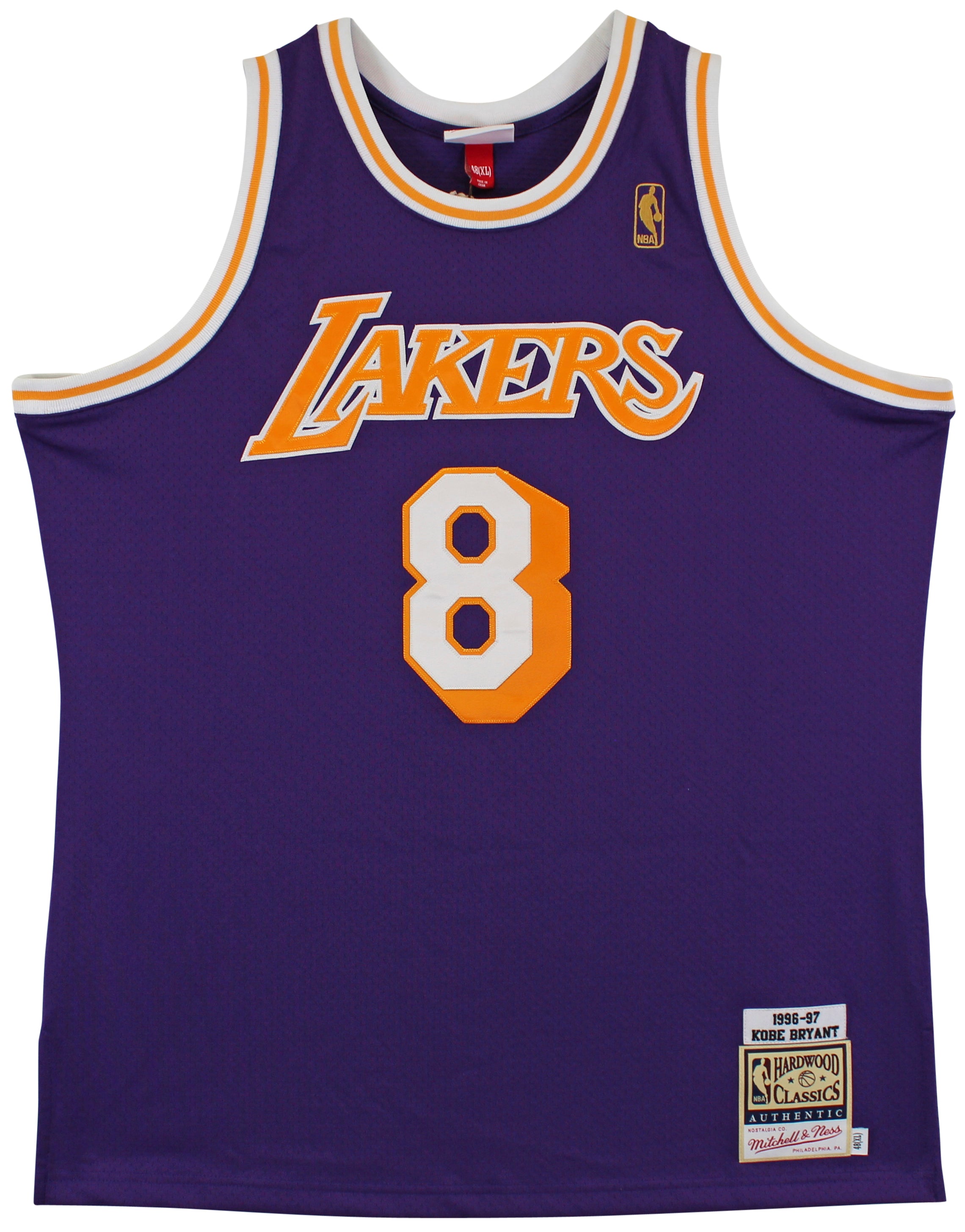 Lakers Kobe Bryant Signed Purple M&N 1996-97 HWC Authentic Jersey PSA #B11455