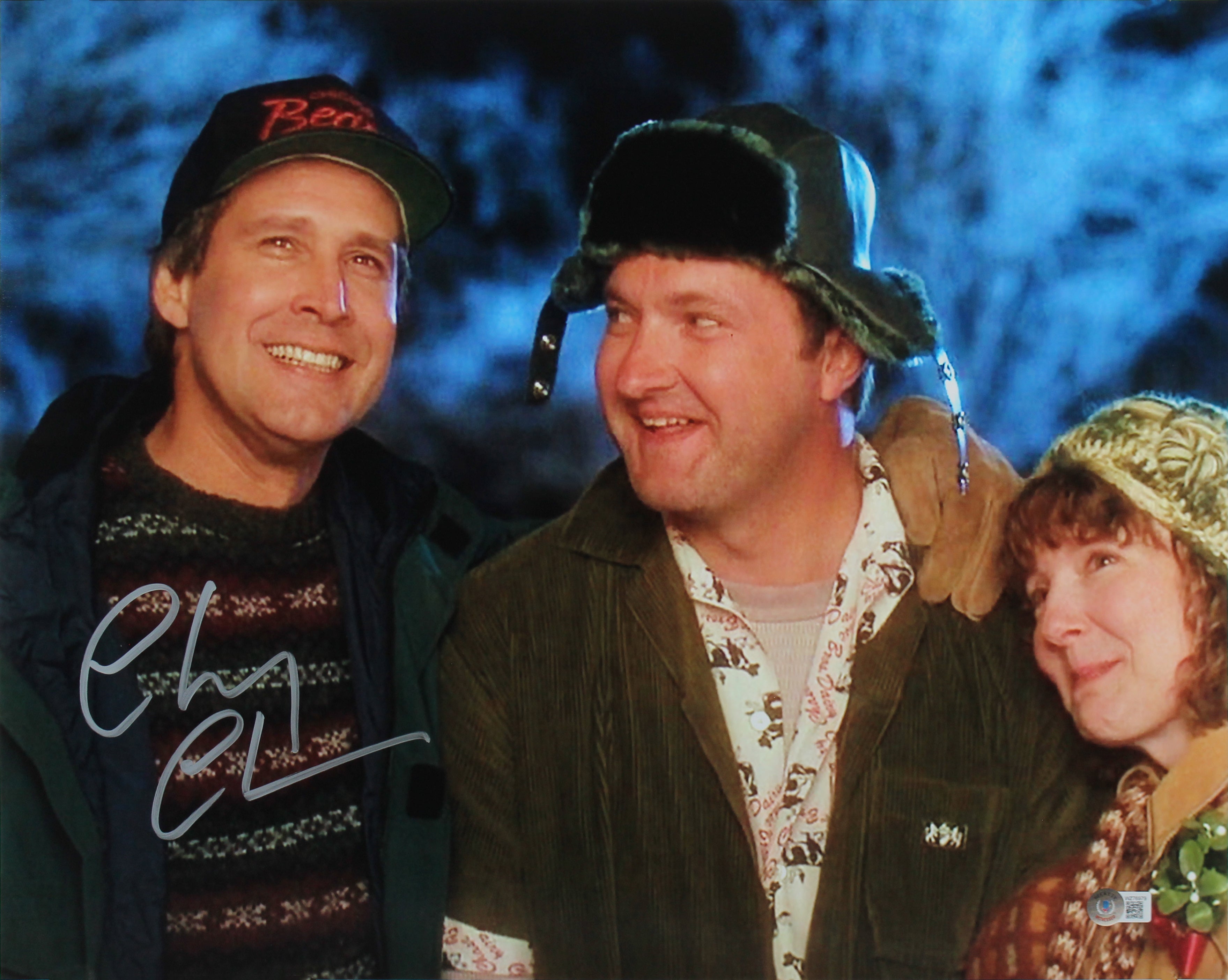 Chevy Chase Christmas Vacation Signed 16x20 Photo w Cousin Eddie Outside BAS Wit