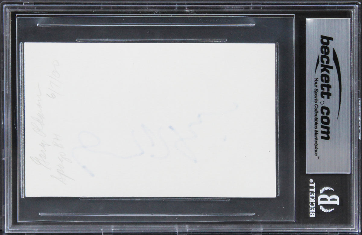 Gary Oldman Batman The Dark Knight Signed 3x5 Index Card Auto Graded 10 BAS Slab