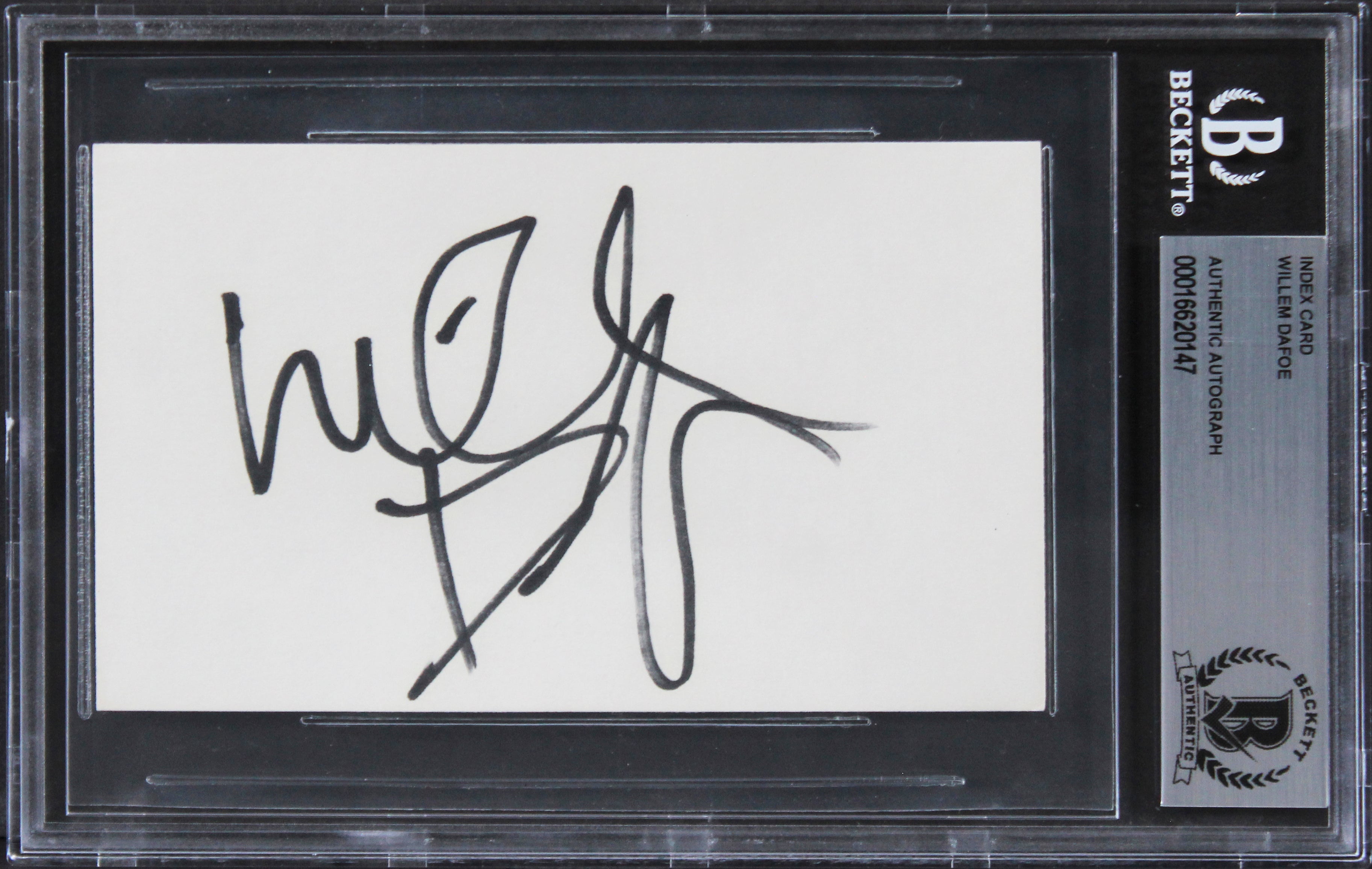 Willem Dafoe Spider-Man Authentic Signed 3x5 Index Card BAS Slabbed 1