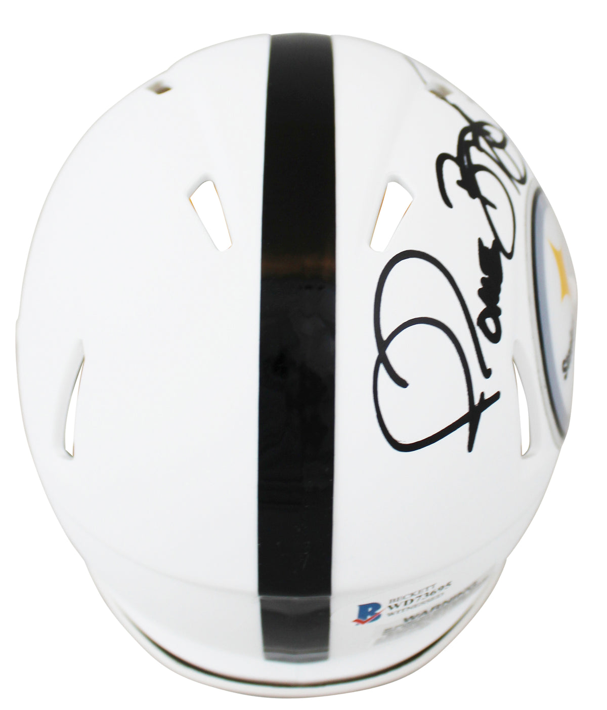 Steelers Jerome Bettis Authentic Signed Flat White Speed Mini Helmet BAS Witness