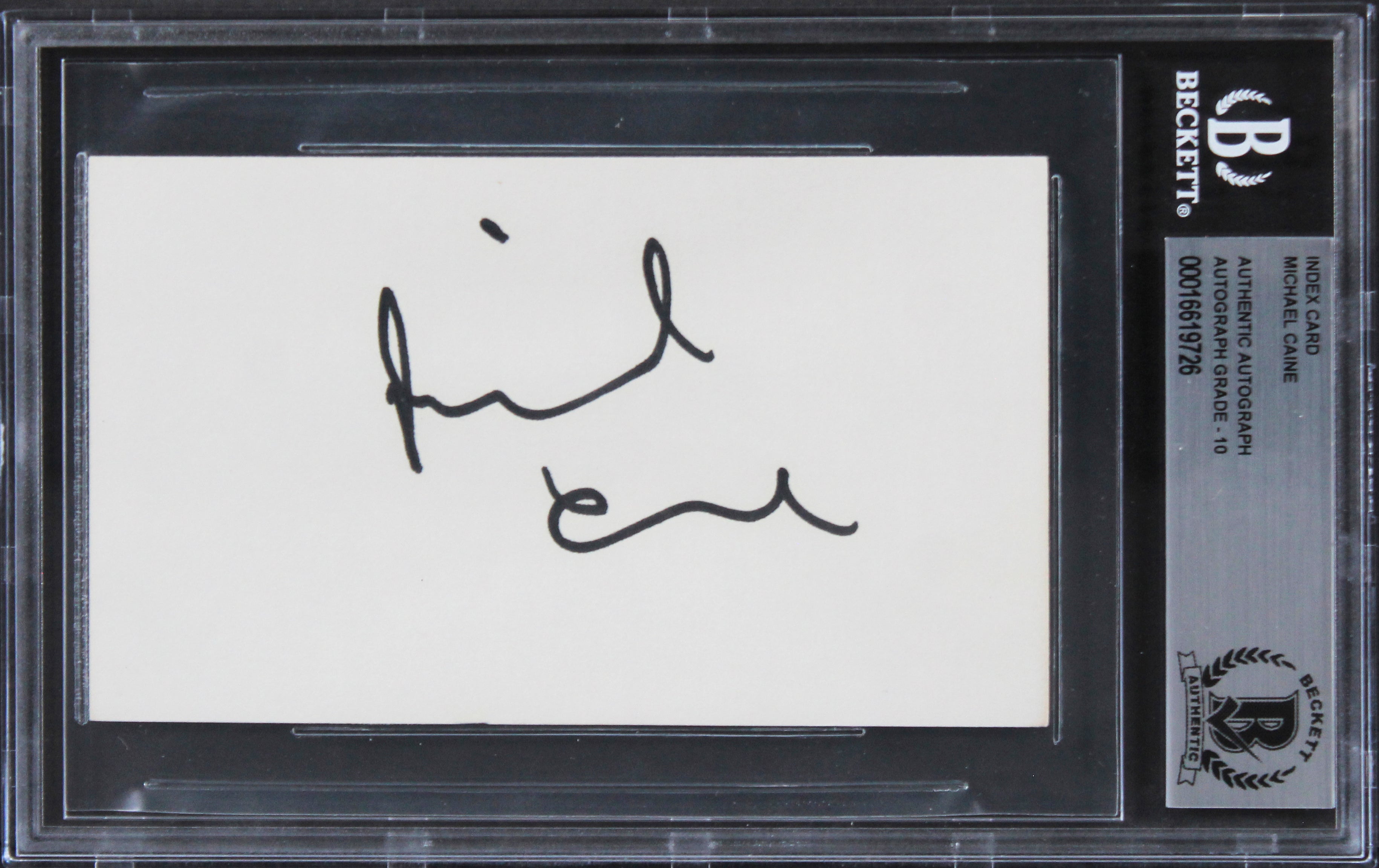 Michael Caine Batman The Dark Knight Signed 3x5 Index Card Auto 10! BAS Slabbed