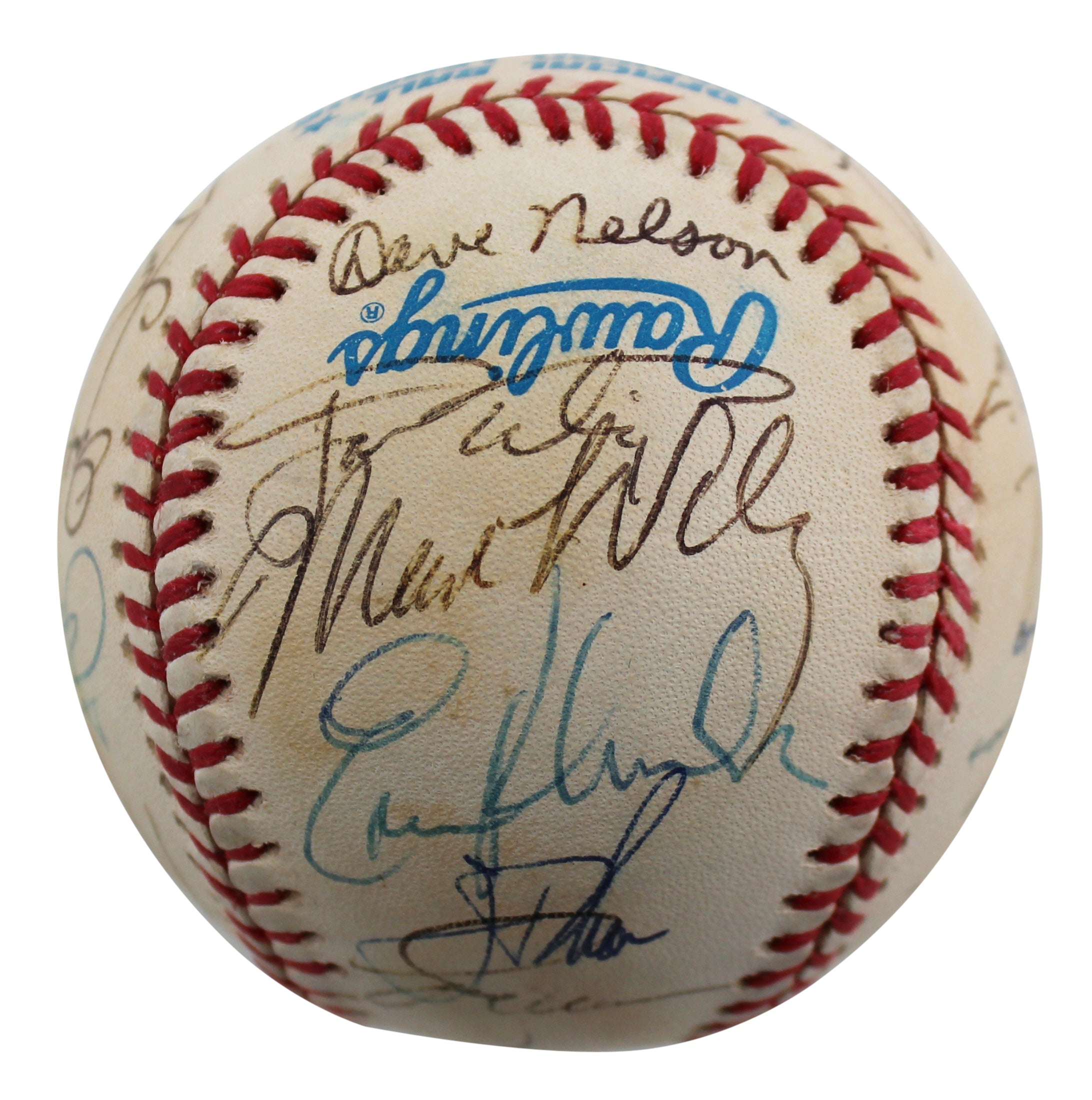 1997 Indians (26) Alomar Jr., Thome, Vizquel Signed Oal Baseball BAS #AA03198