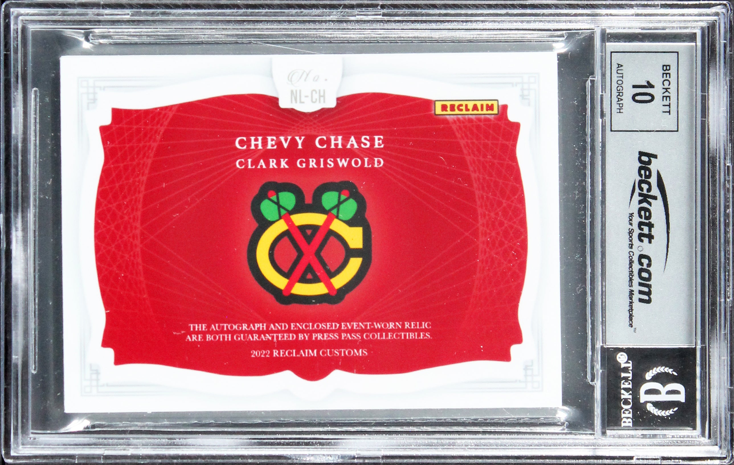 Chevy Chase Christmas Vacation Signed Patch Gold #'d/5 Card Auto 10 BAS Slabbed