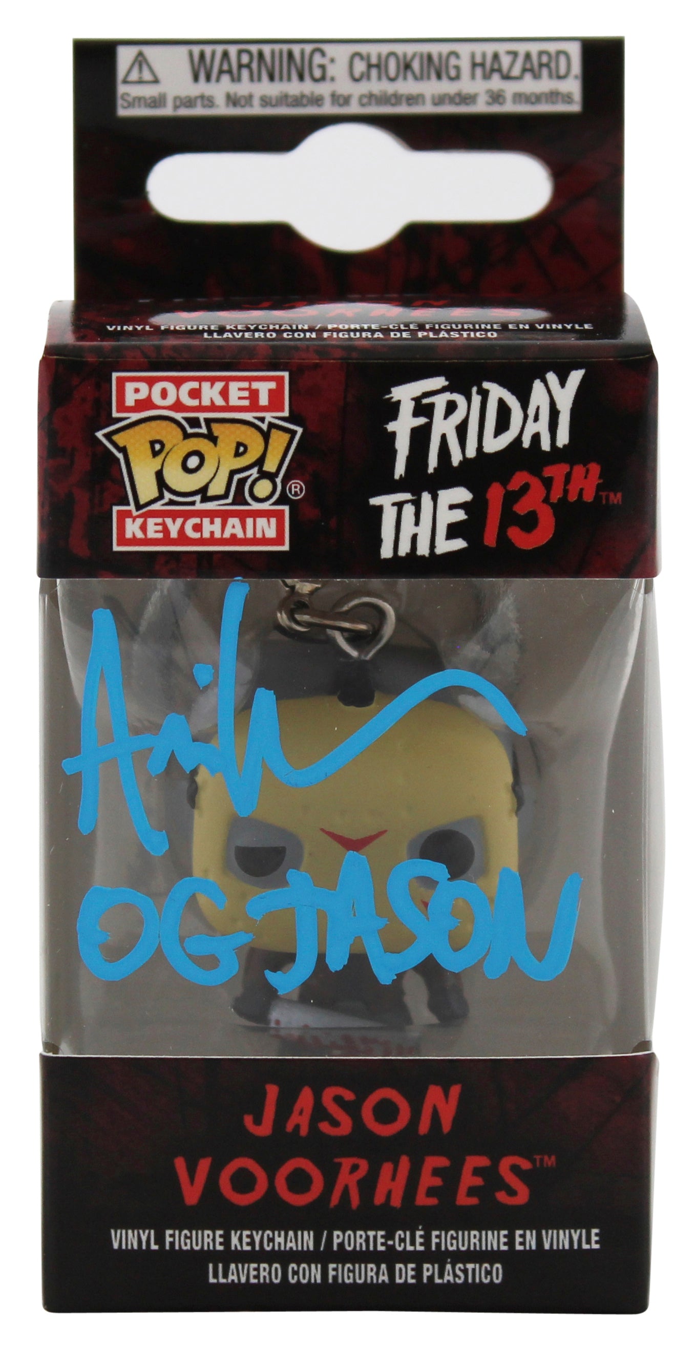 Ari Lehman "OG Jason" Signed Keychain Funko Pop Vinyl Figure w Blue Sig BAS Wit