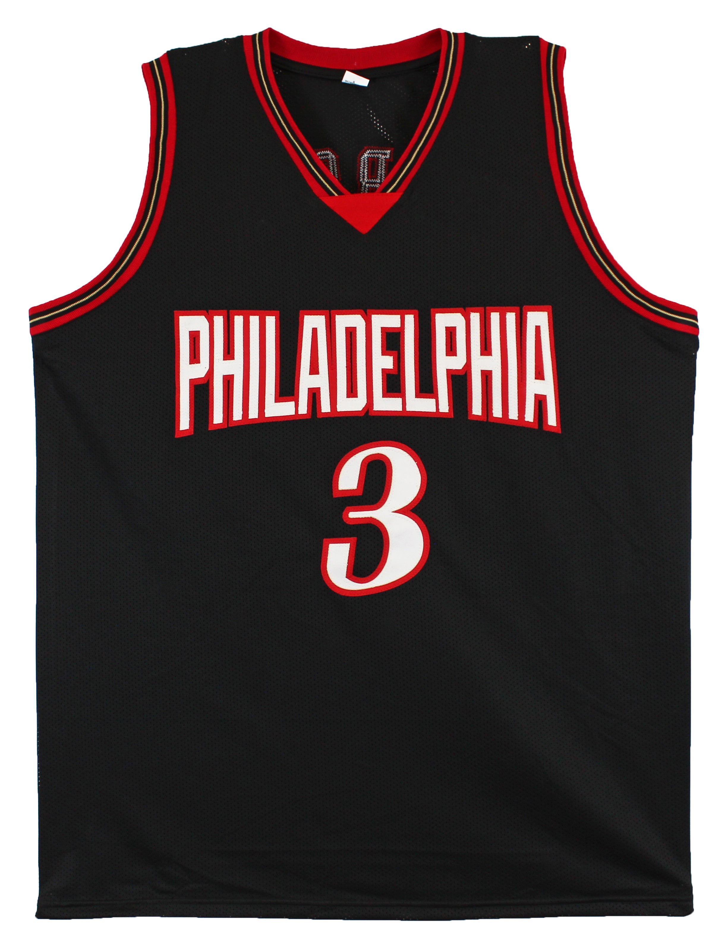 ** HOLIDAY DOORBUSTER ** Allen Iverson Authentic Signed Black Pro Style Jersey Autographed BAS Witnessed