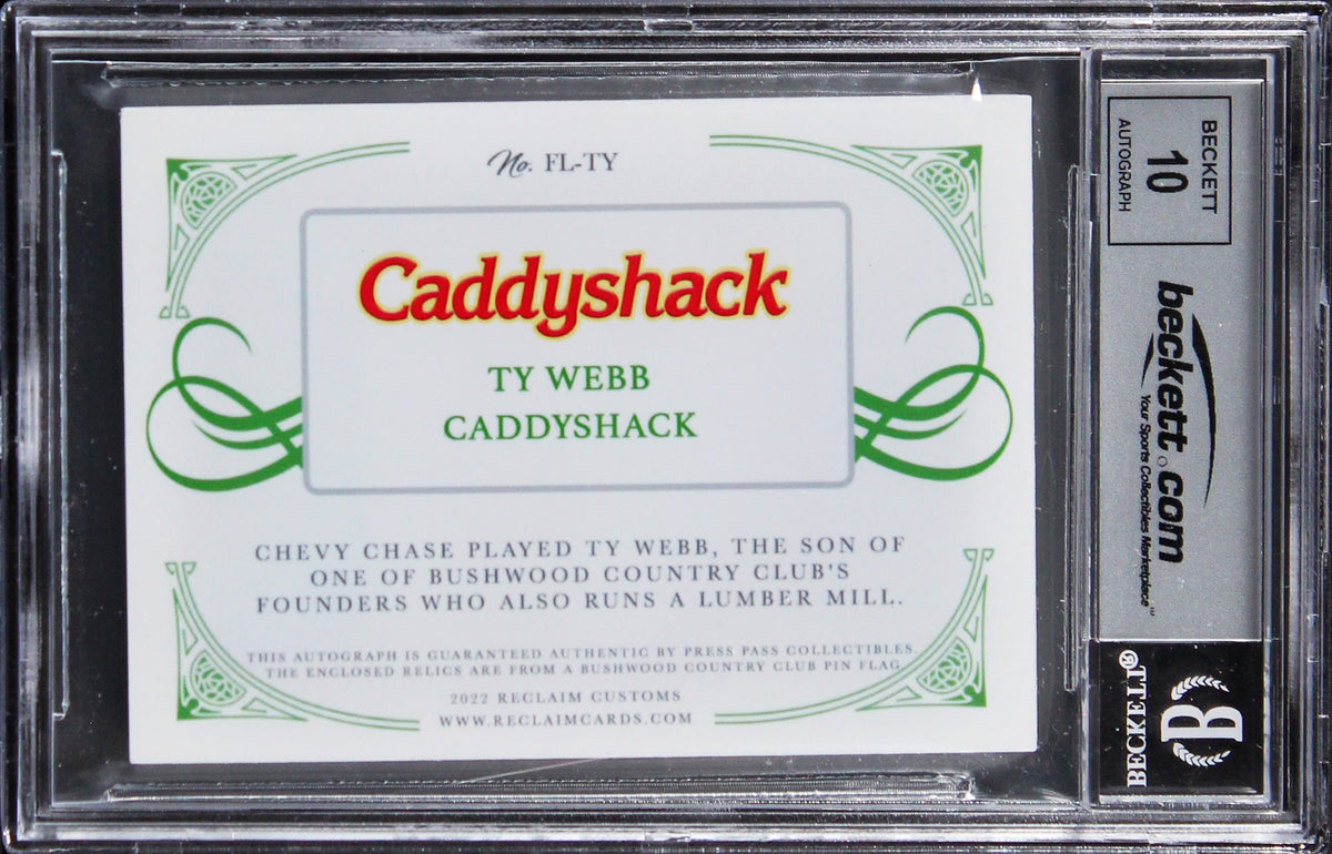 Chevy Chase Caddyshack Signed Custom Patch Silver #'d/5 Card Auto 10! BAS Slab