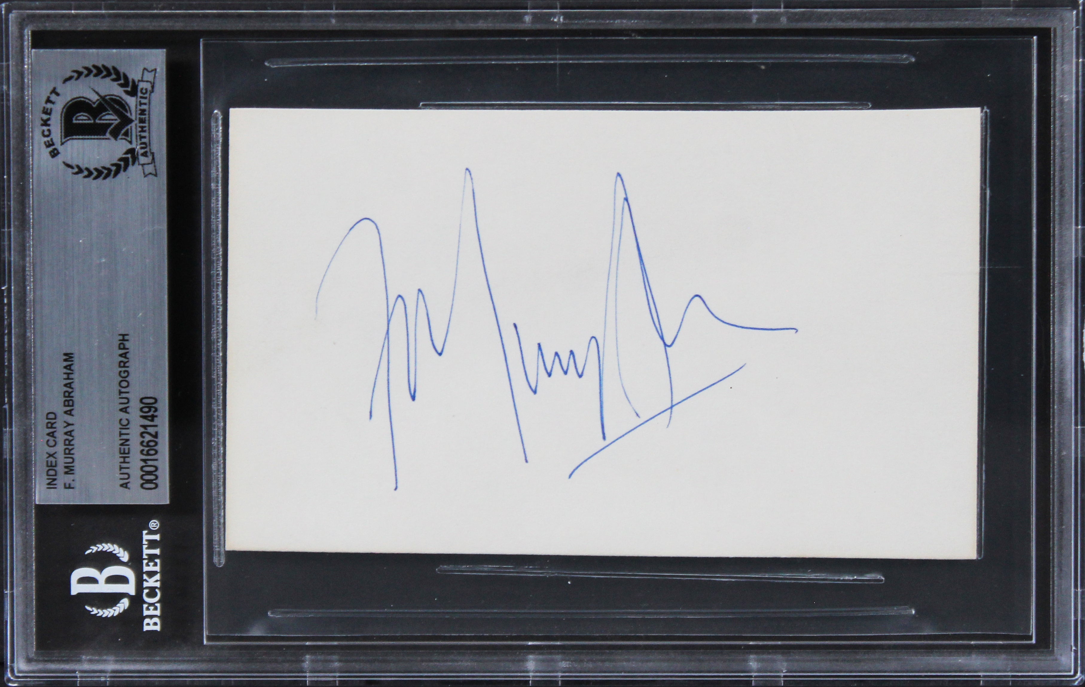 F. Murray Abraham The Grand Budapest Hotel Signed 3x5 Index Card BAS Slabbed 1