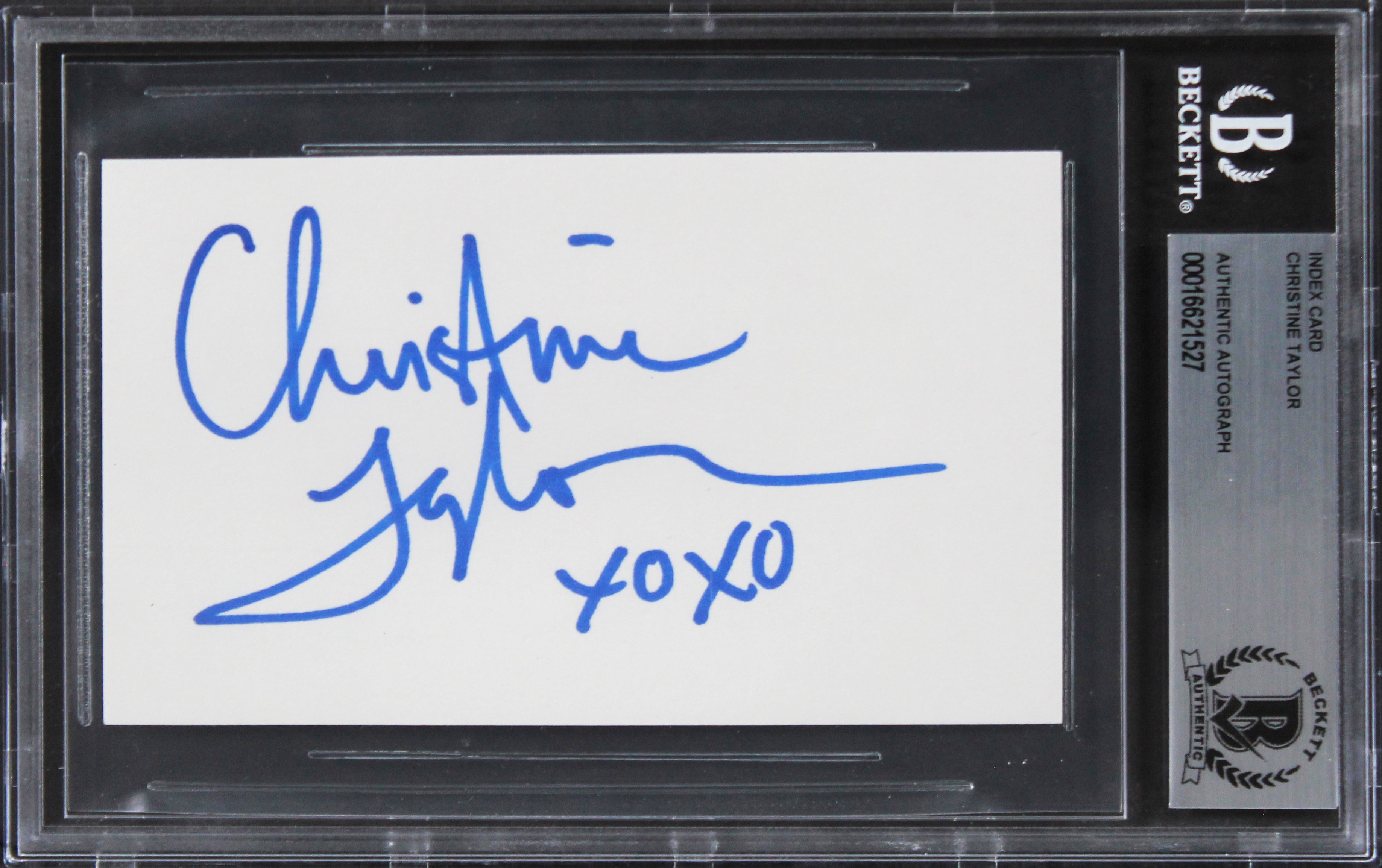 Christine Taylor Dodgeball "XoXo" Authentic Signed 3x5 Index Card BAS Slabbed