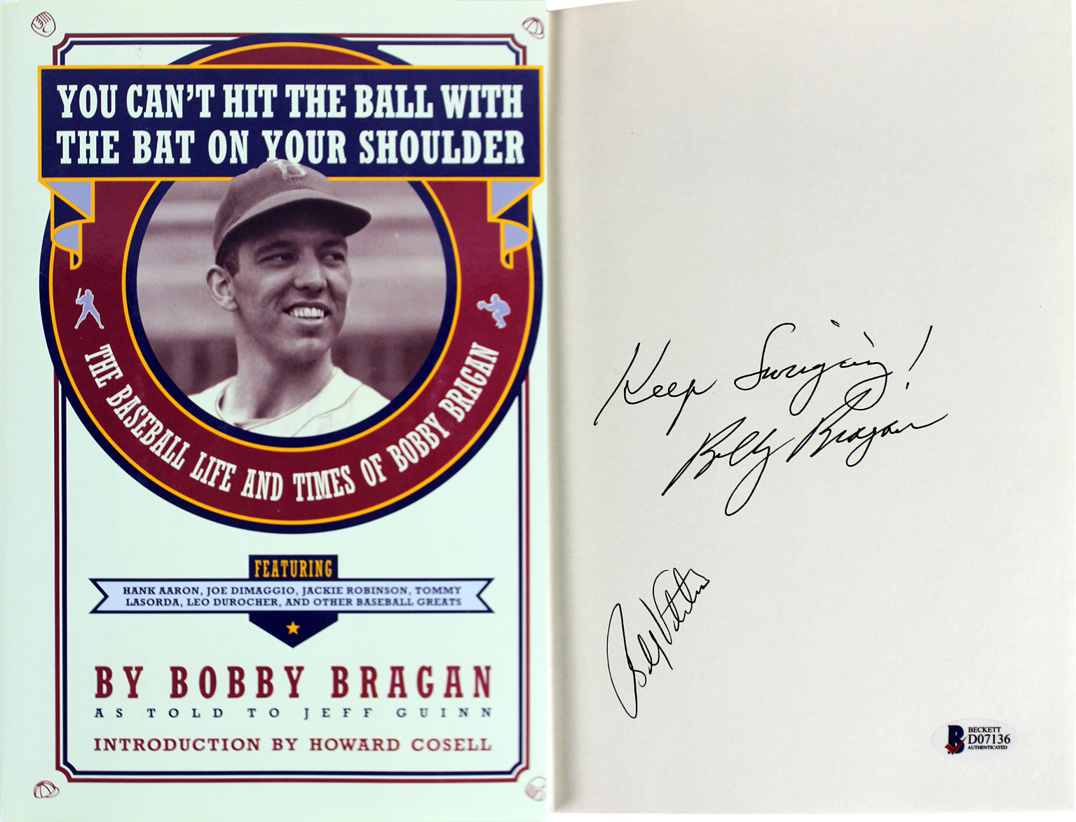 Bobby Bragan & Bobby Valentine Authentic Signed Hard Cover Book BAS #D07136