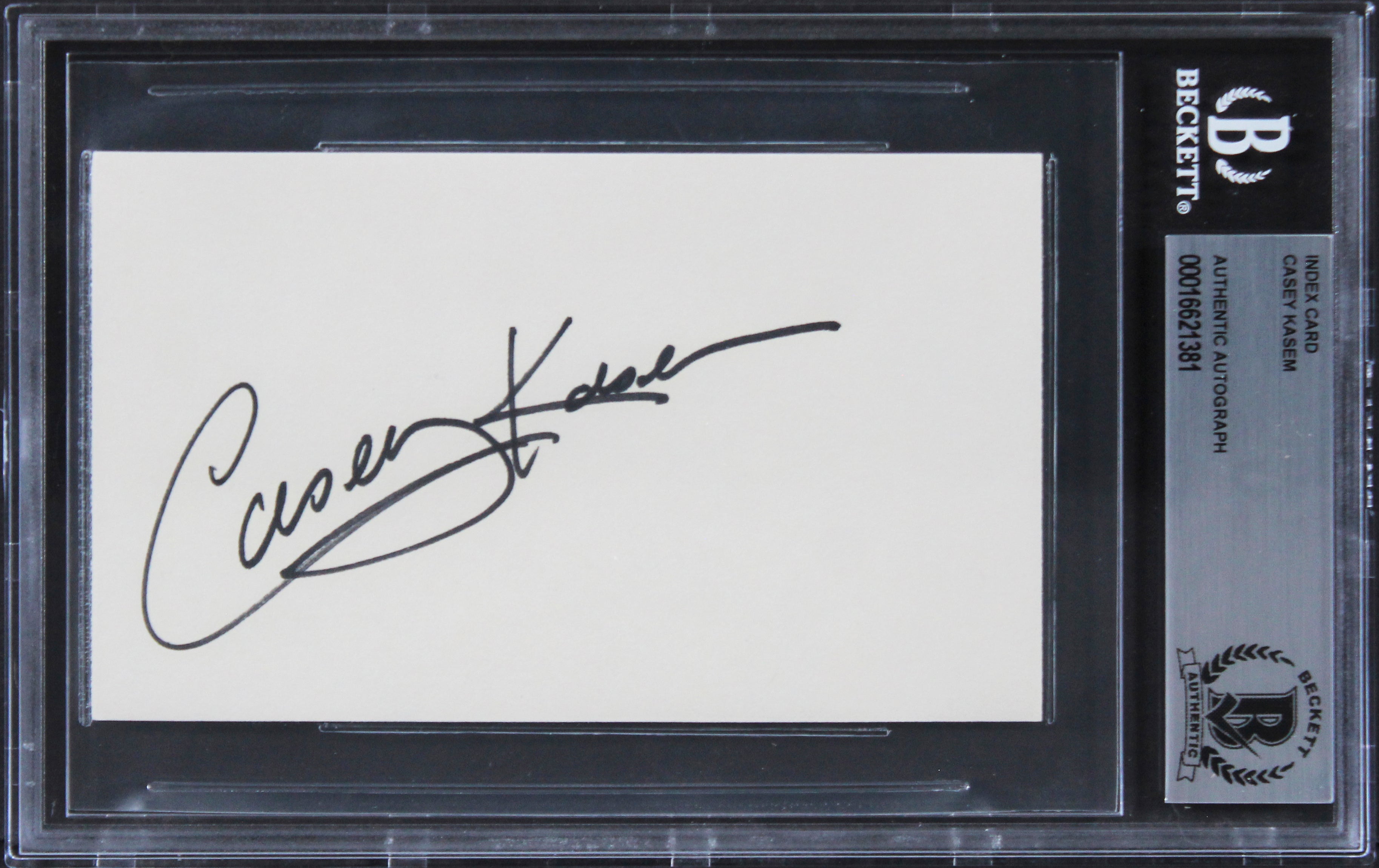 Casey Kasem Scooby-Doo Authentic Signed 3x5 Index Card Autographed BAS Slabbed