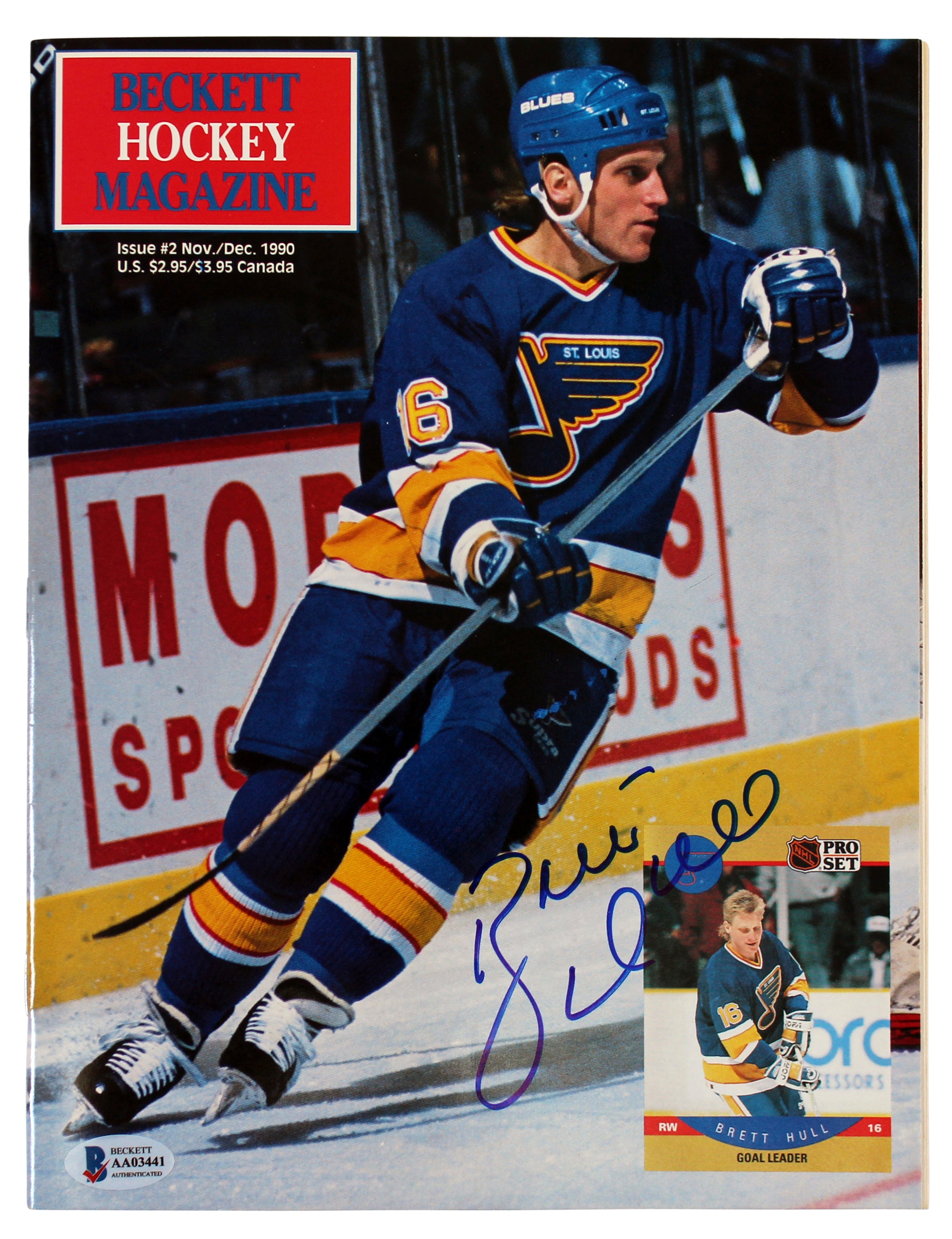 Brett Hull & Mark Messier Authentic Signed Beckett Hockey Magazine BAS #AA03441