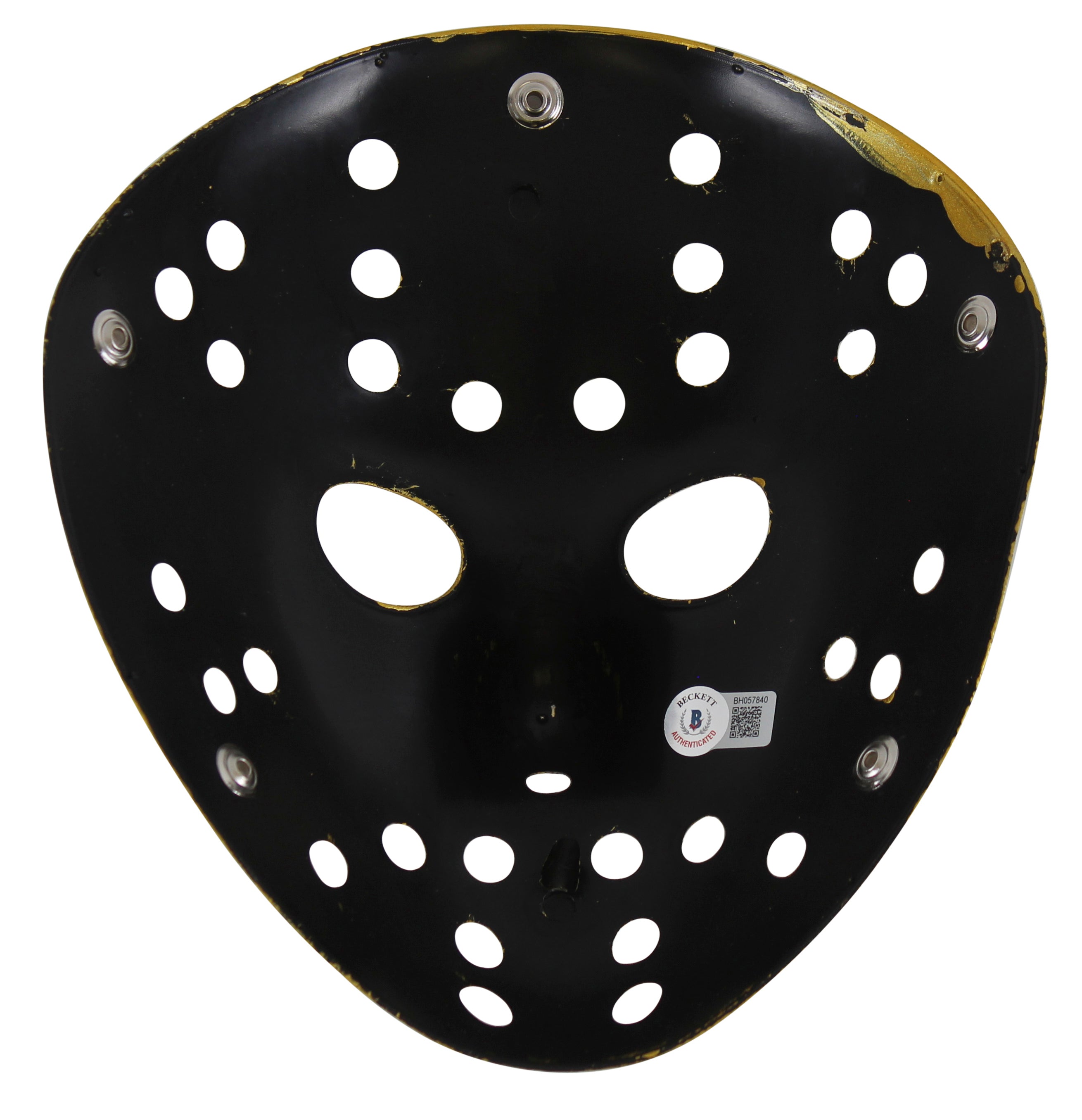 Ari Lehman Friday The 13th "146 Kill Count" Signed Gold Jason Mask BAS #BH057840