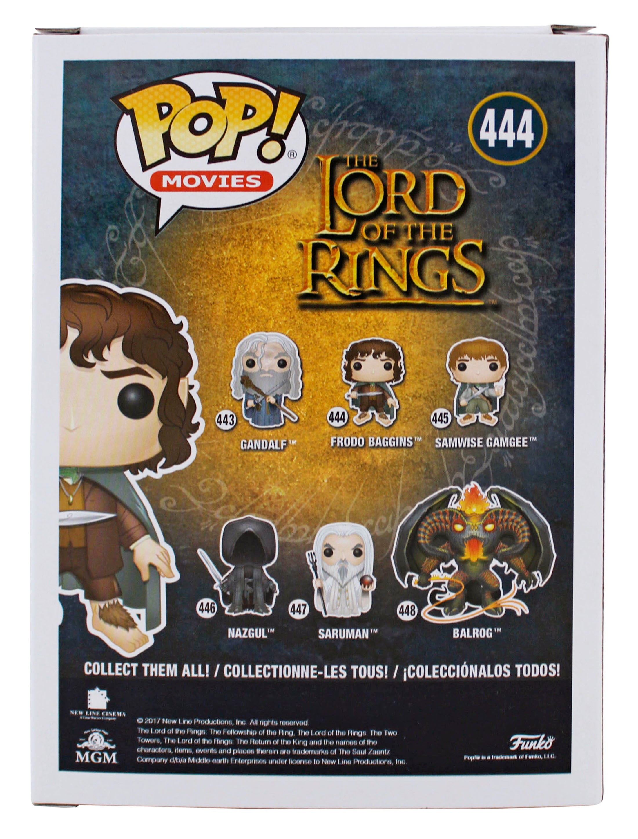 Elijah Wood LOTR "Frodo" Signed #444 Alt Funko Pop Figure w/ White Sig BAS Wit