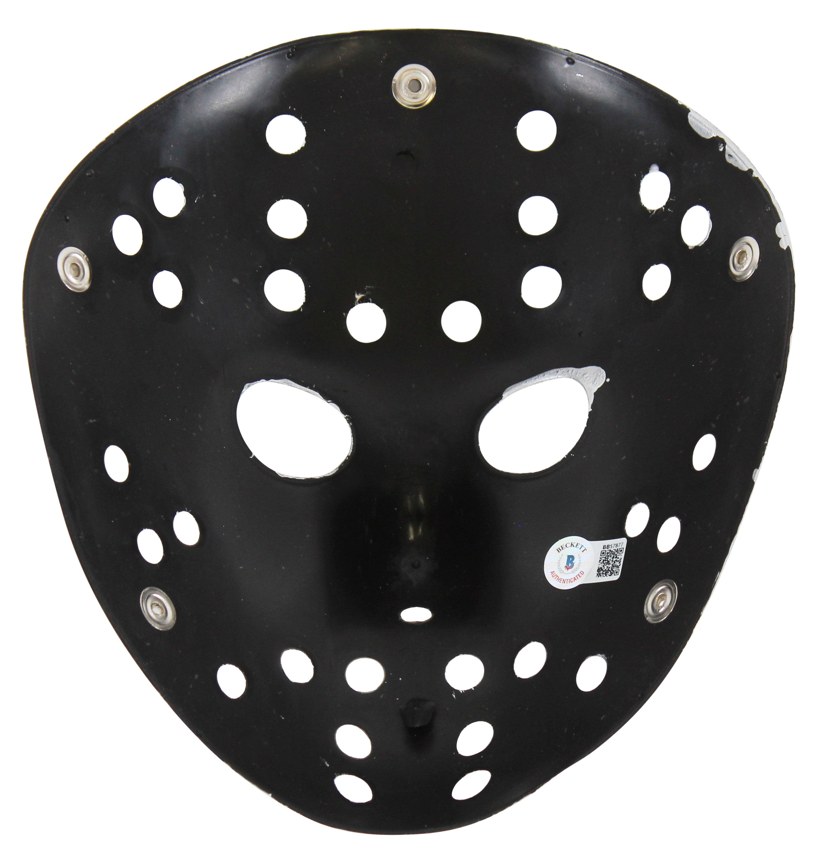 Ari Lehman Friday The 13th Jason 1 Signed Silver Jason Mask w/ Blue Sig BAS Wit