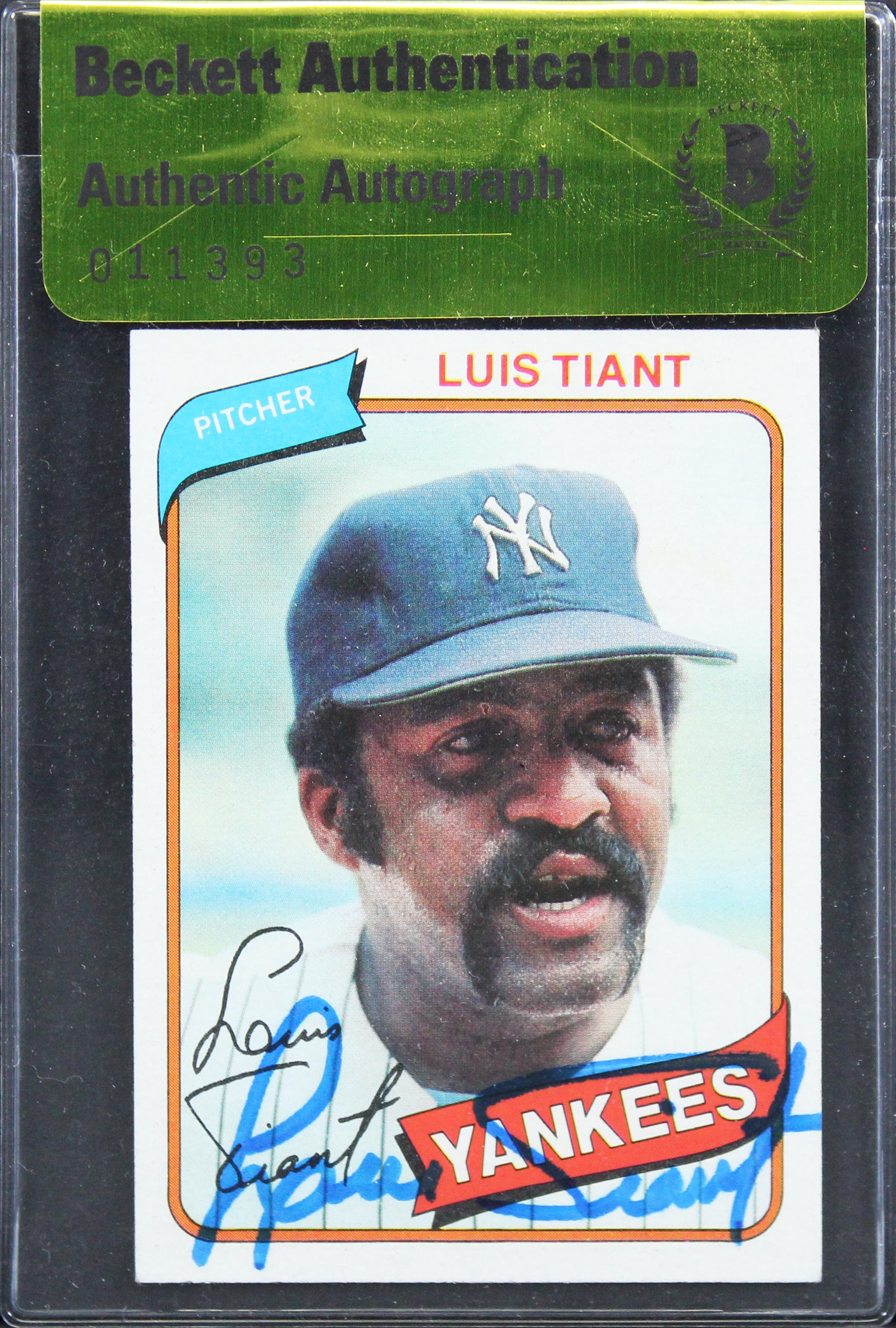 Yankees Luis Tiant Authentic Signed 1980 Topps #35 Card Autographed BAS #11393