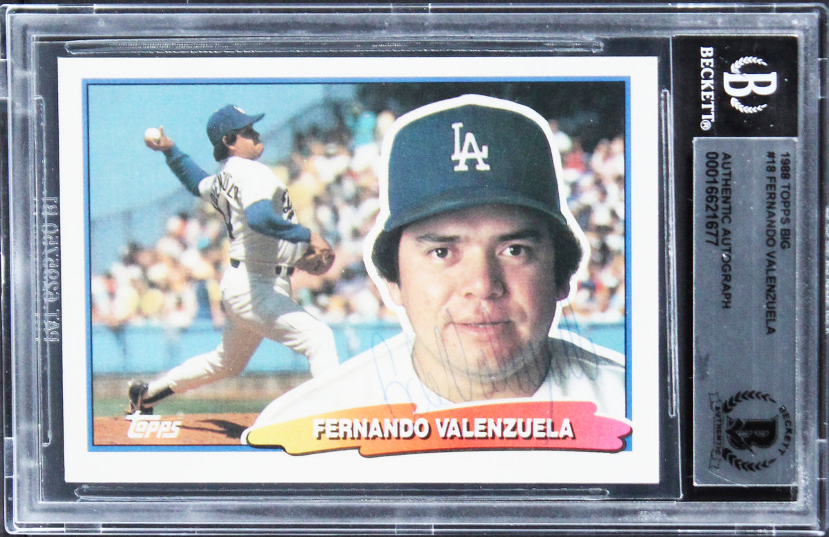 Dodgers Fernando Valenzuela Authentic Signed 1989 Topps Big #18 Card BAS Slabbed