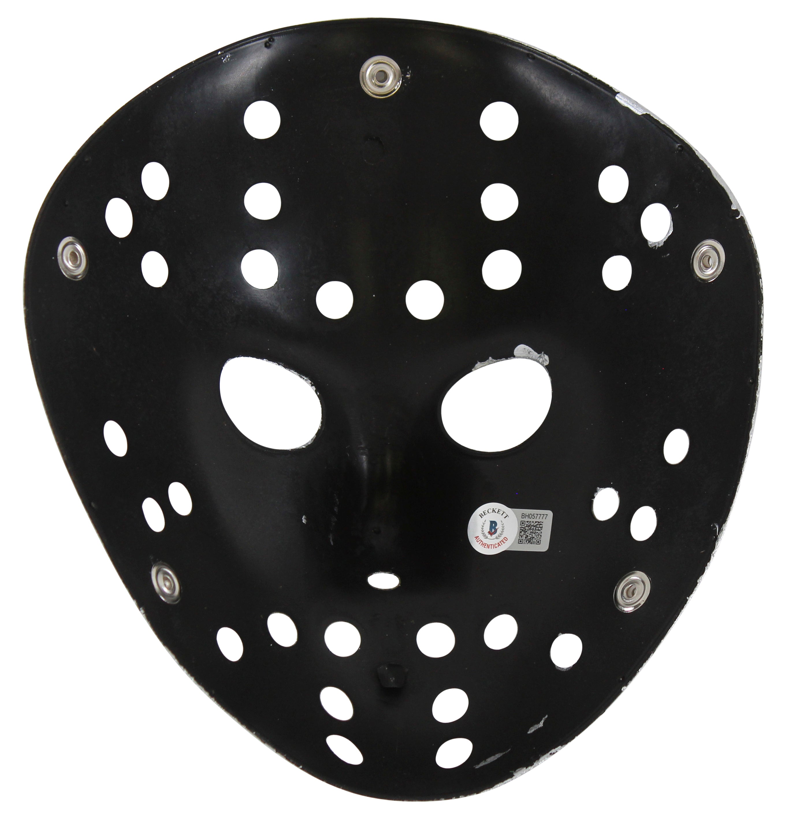 Ari Lehman Friday The 13th "F*** Freddy!" Signed Silver Jason Mask BAS Witnessed