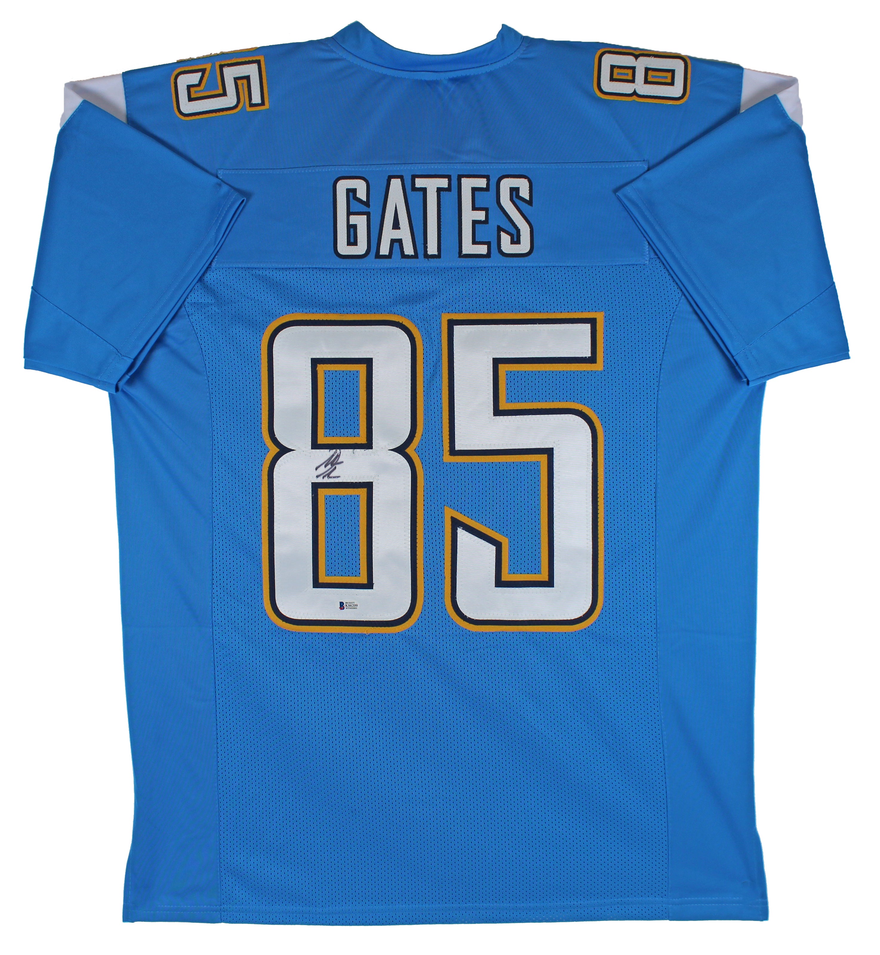 Antonio Gates Authentic Signed Powder Blue Pro Style Jersey BAS Witnessed