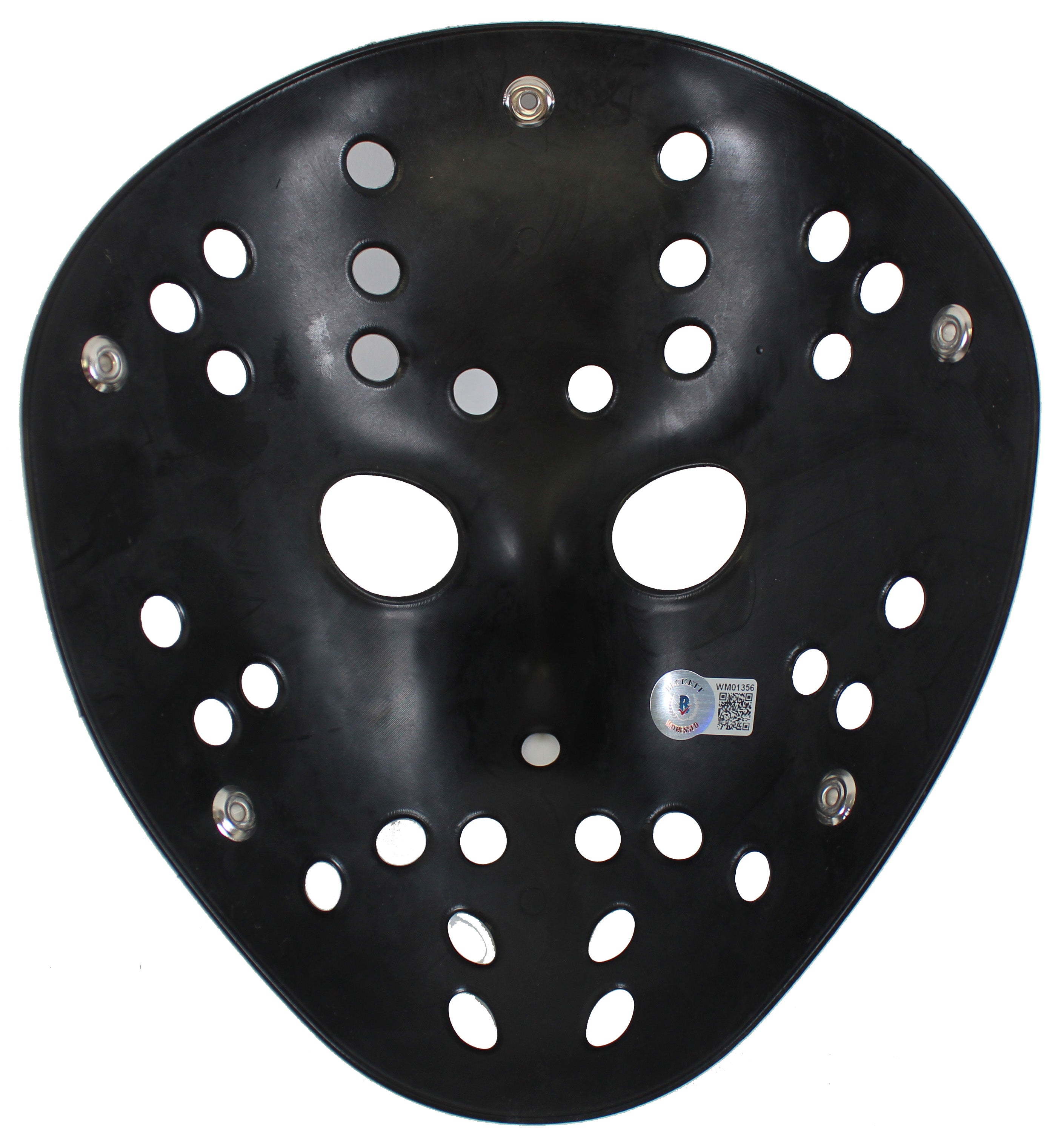 Ari Lehman Friday The 13th "Jason 1" Signed Black Jason Mask w/ Red Sig BAS Wit