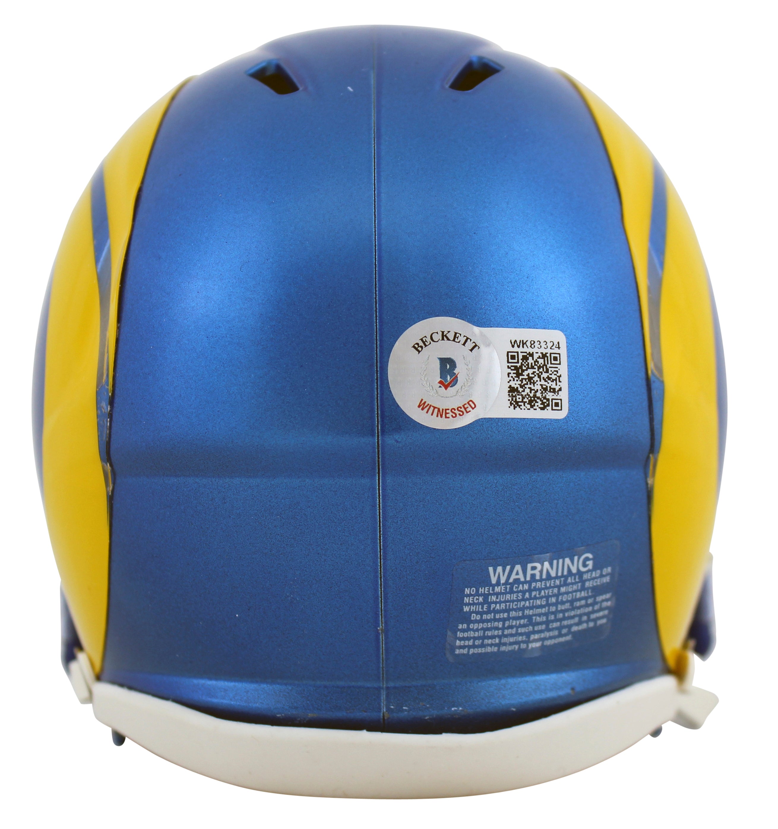 Rams Marshall Faulk Authentic Signed 2020 Speed Mini Helmet BAS Witnessed