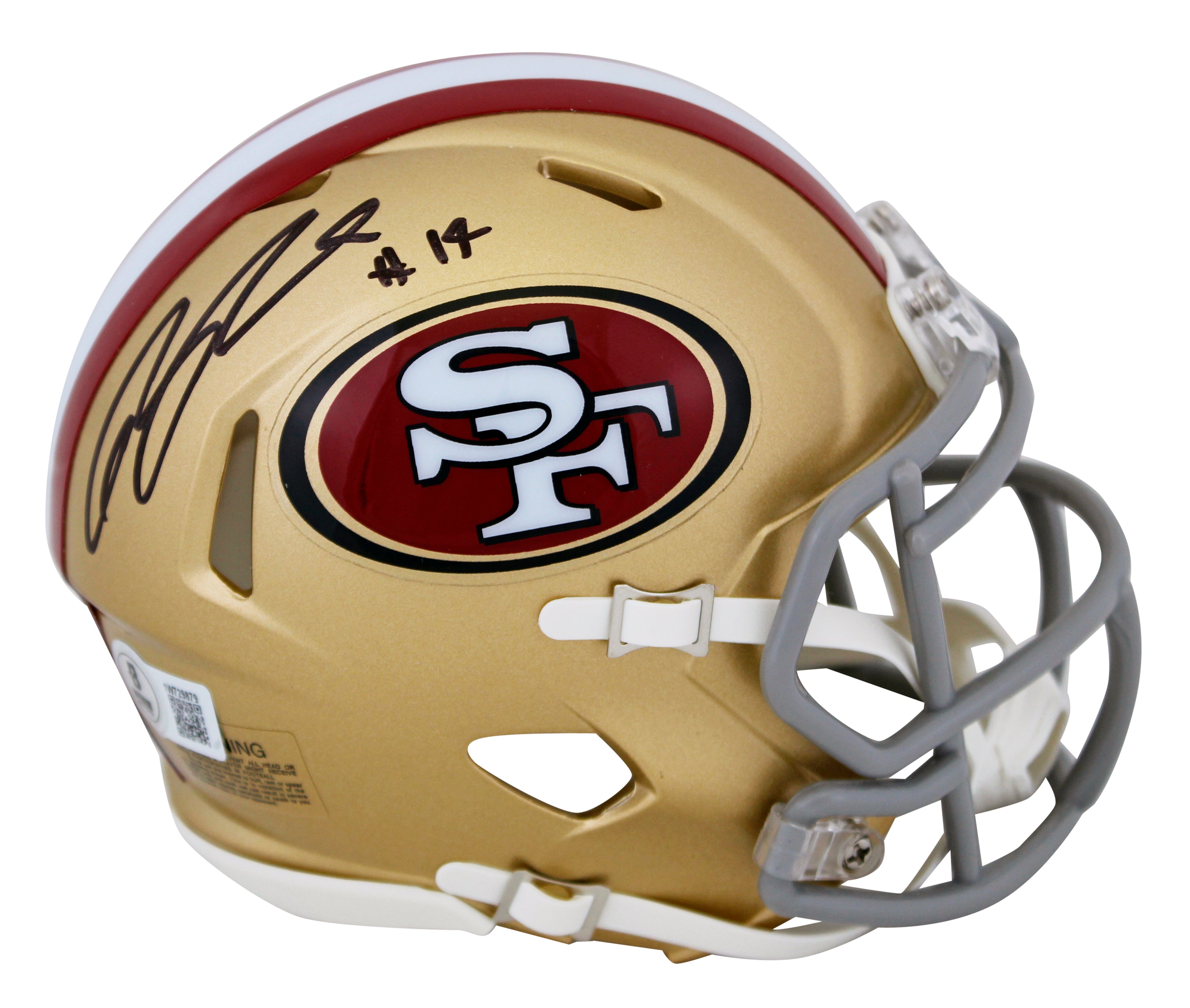 49ers Ricky Pearsall Authentic Signed Speed Mini Helmet BAS Witnessed