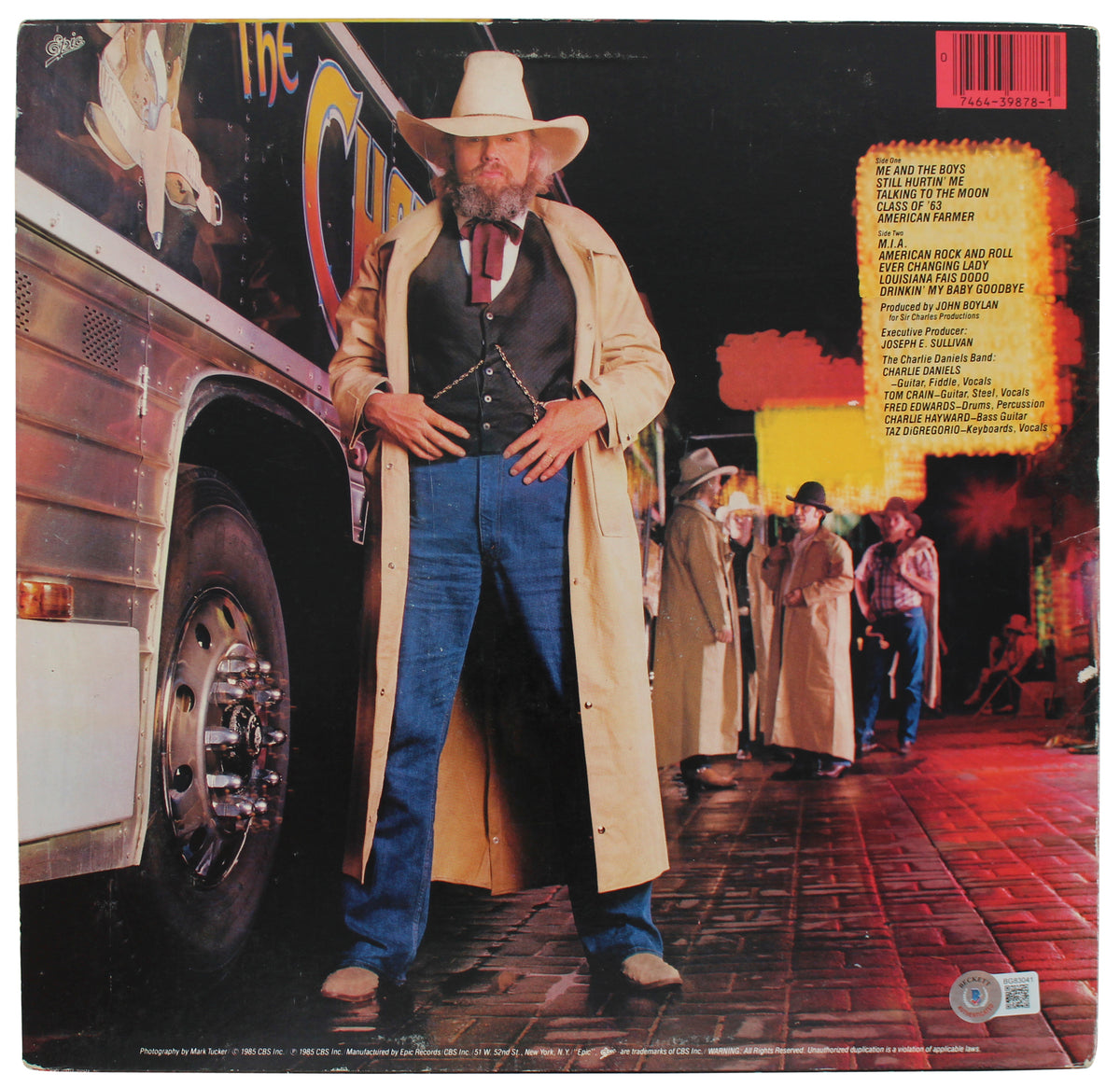 Charlie Daniels Authentic Signed Me & The Boys Album Cover W/ Vinyl BAS #BG83041