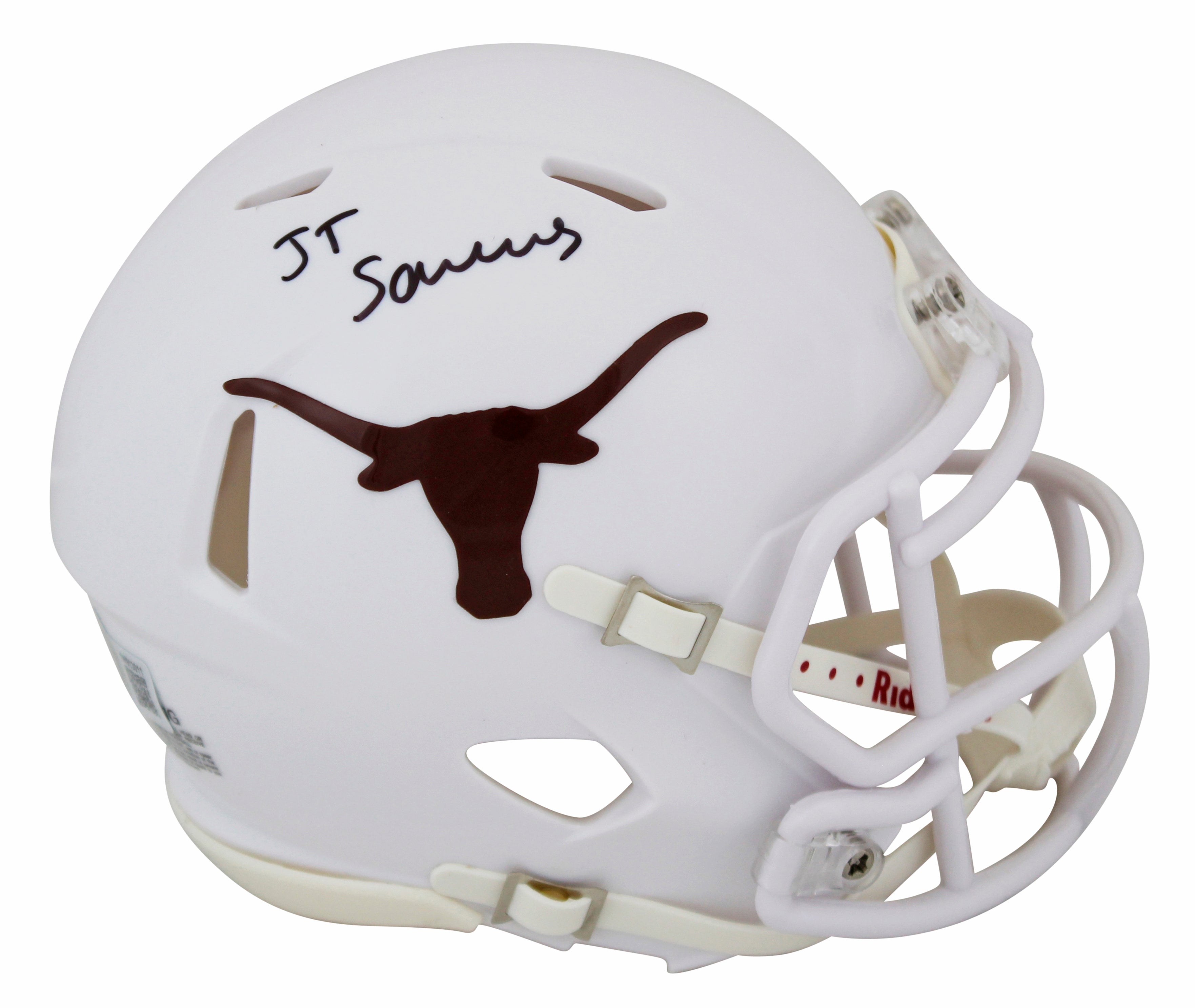 Texas Ja'Tavion Sanders Authentic Signed Speed Mini Helmet W/ Case BAS Witnessed