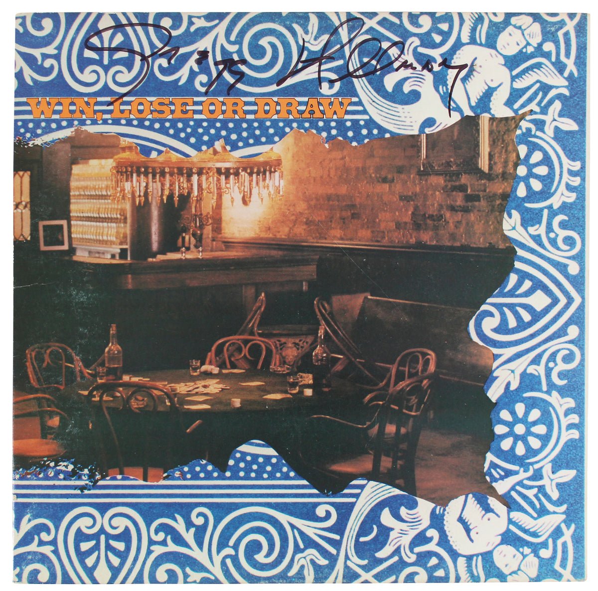 Gregg Allman The Allman Bros Signed Win, Lose Or Draw Album Cover BAS #BG83039