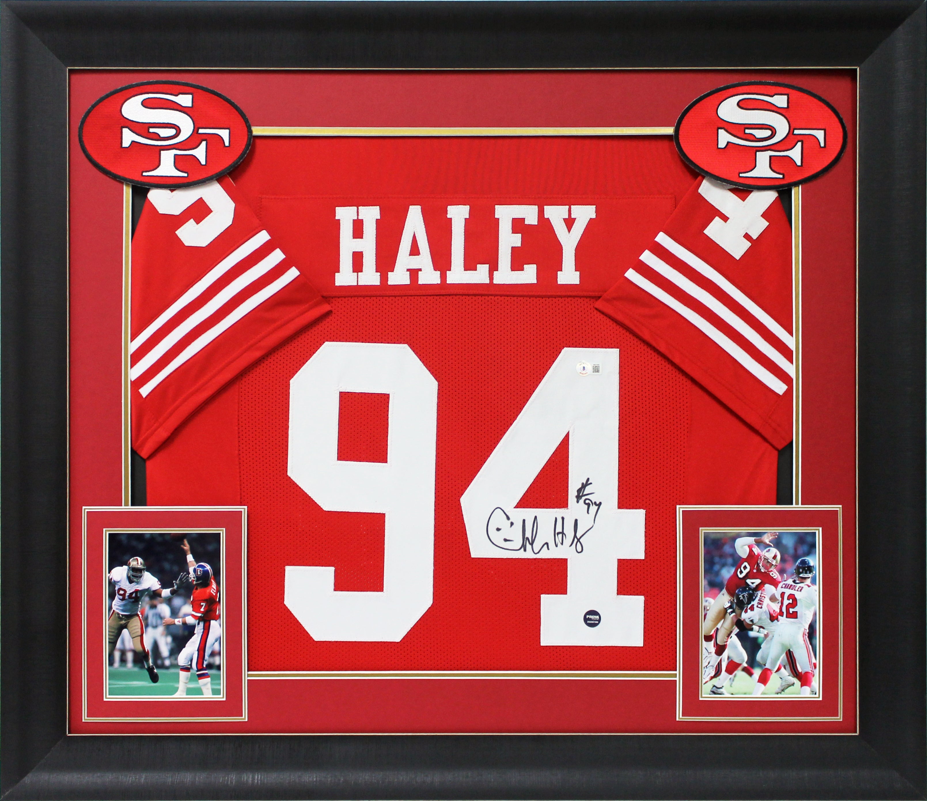 Charles Haley Authentic Signed Red Pro Style Framed Jersey BAS Witnessed