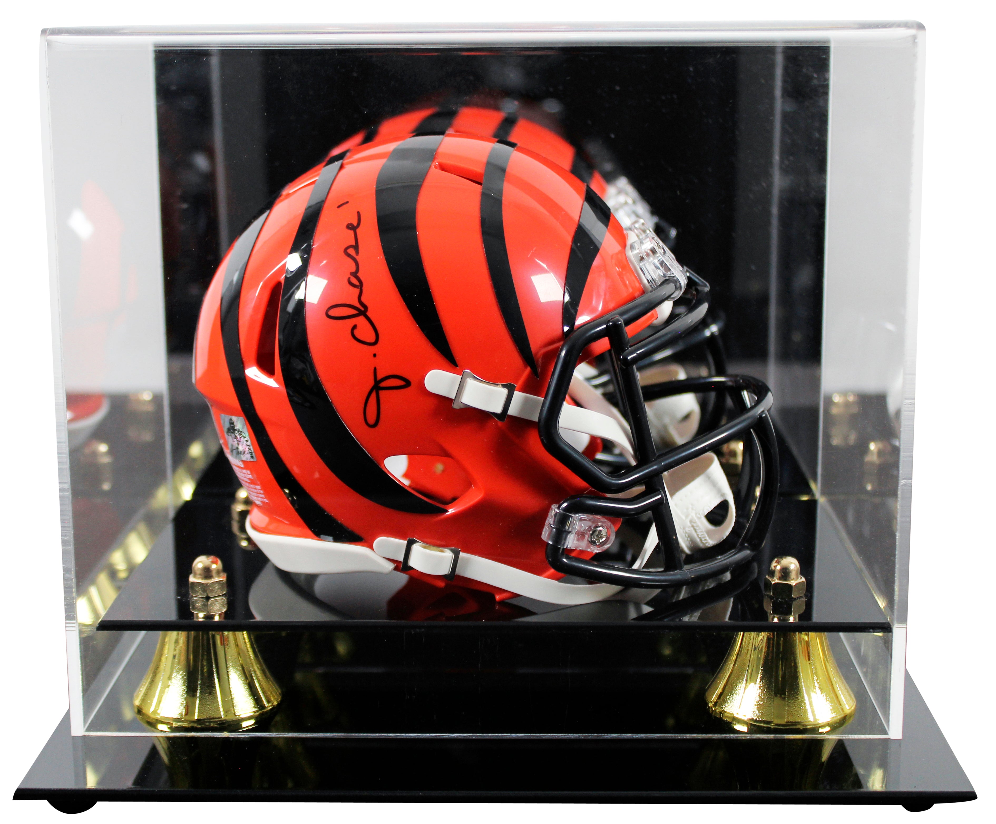 Bengals Ja'Marr Chase Authentic Signed Speed Mini Helmet w/ Case BAS Witnessed