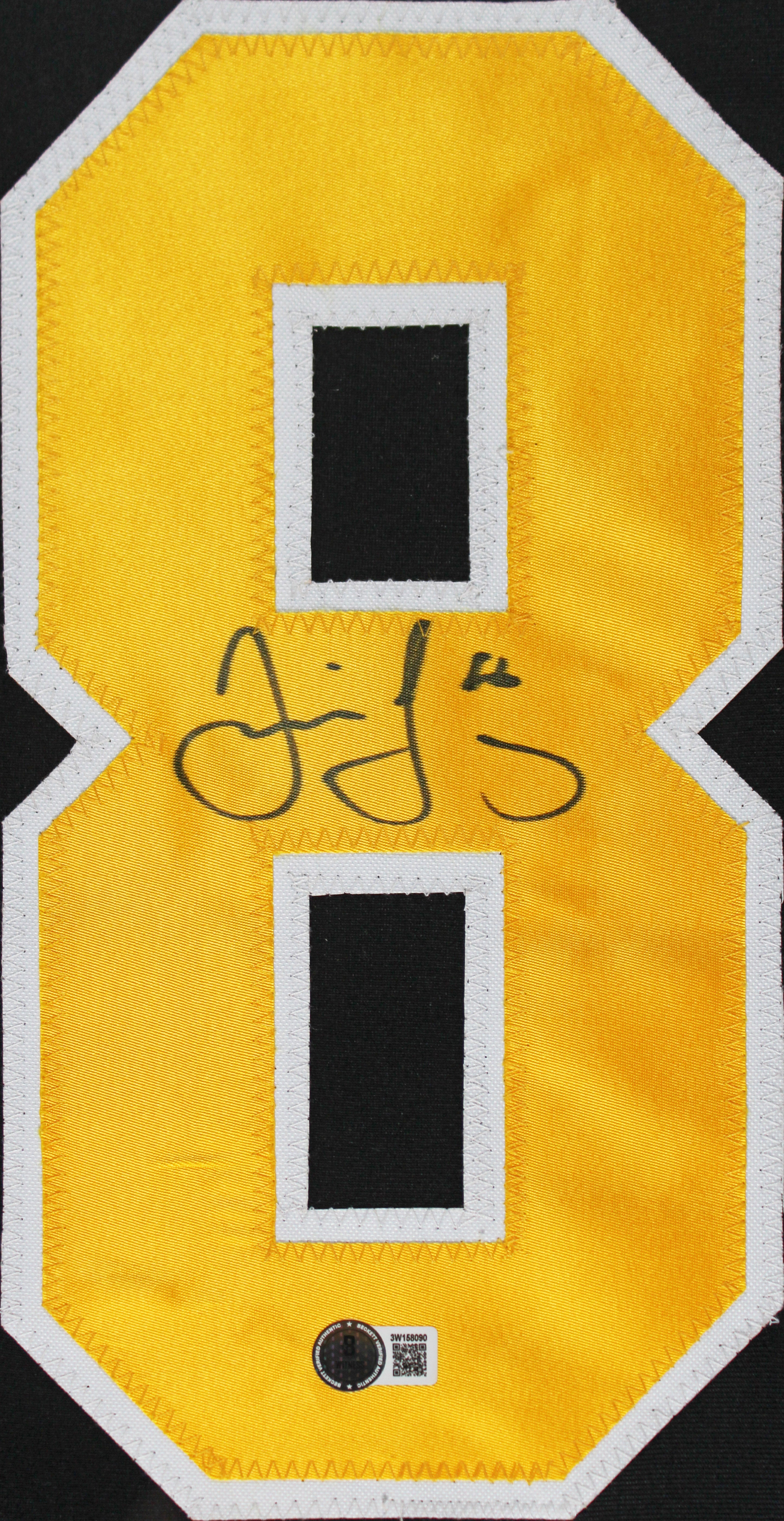 Jaromir Jagr Authentic Signed Black Pro Style Framed Jersey w/ Yellow #s BAS